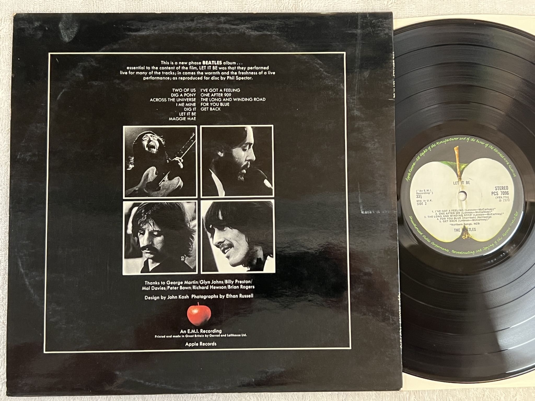 Omslagsbild för skivan THE BEATLES let it be LP -70 UK APPLE OCS 7096