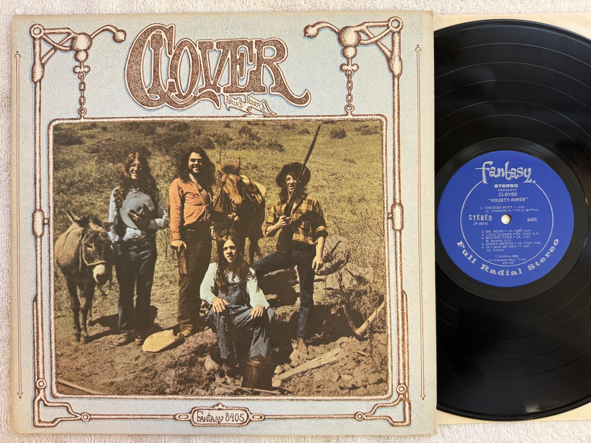 Omslagsbild för skivan CLOVER fourty niner LP US FANTASY 8405 *** COUNTRY ROCK ***