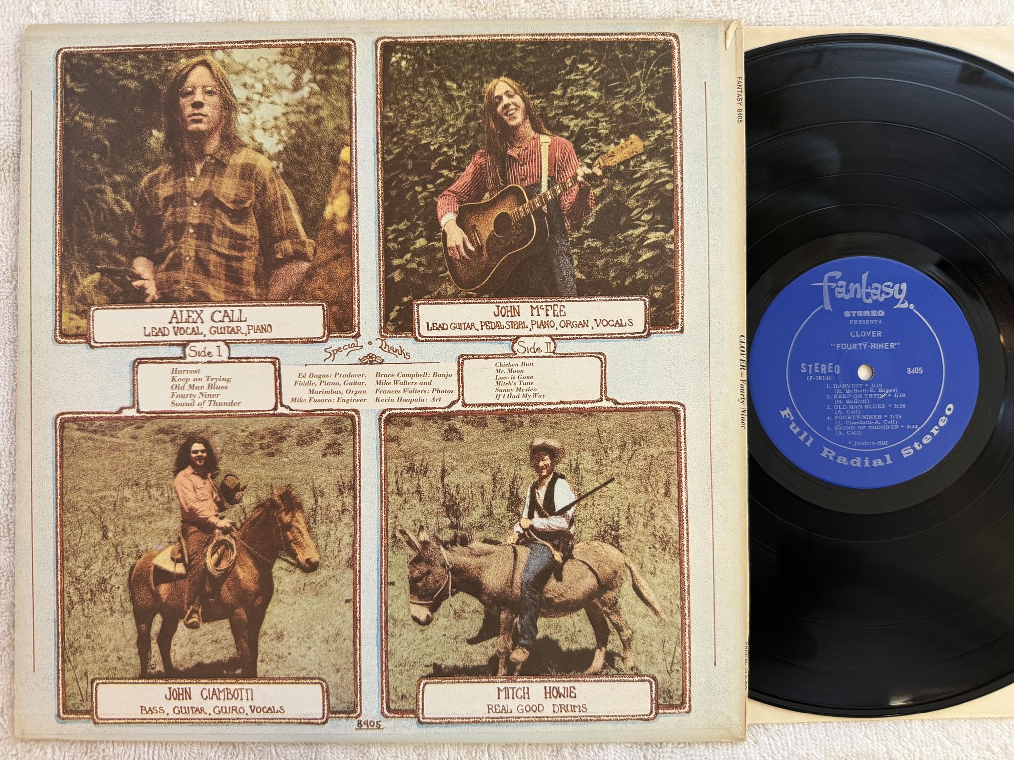 Omslagsbild för skivan CLOVER fourty niner LP US FANTASY 8405 *** COUNTRY ROCK ***
