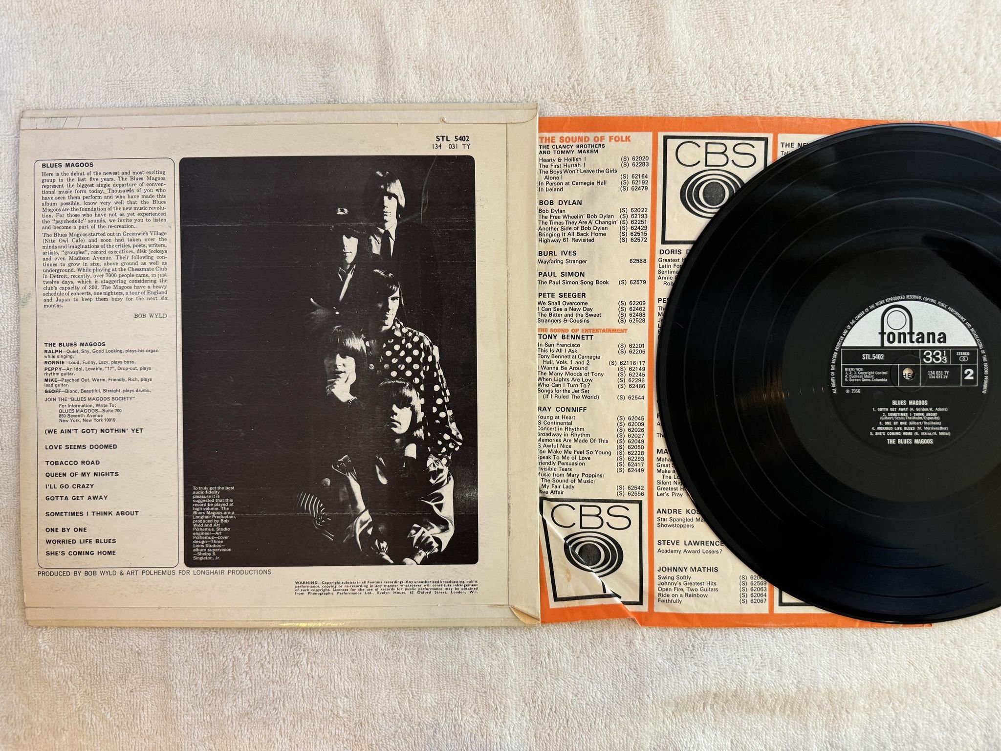 Omslagsbild för skivan THE BLUES MAGOOS s/t LP -66 UK FONTANA STL 5402