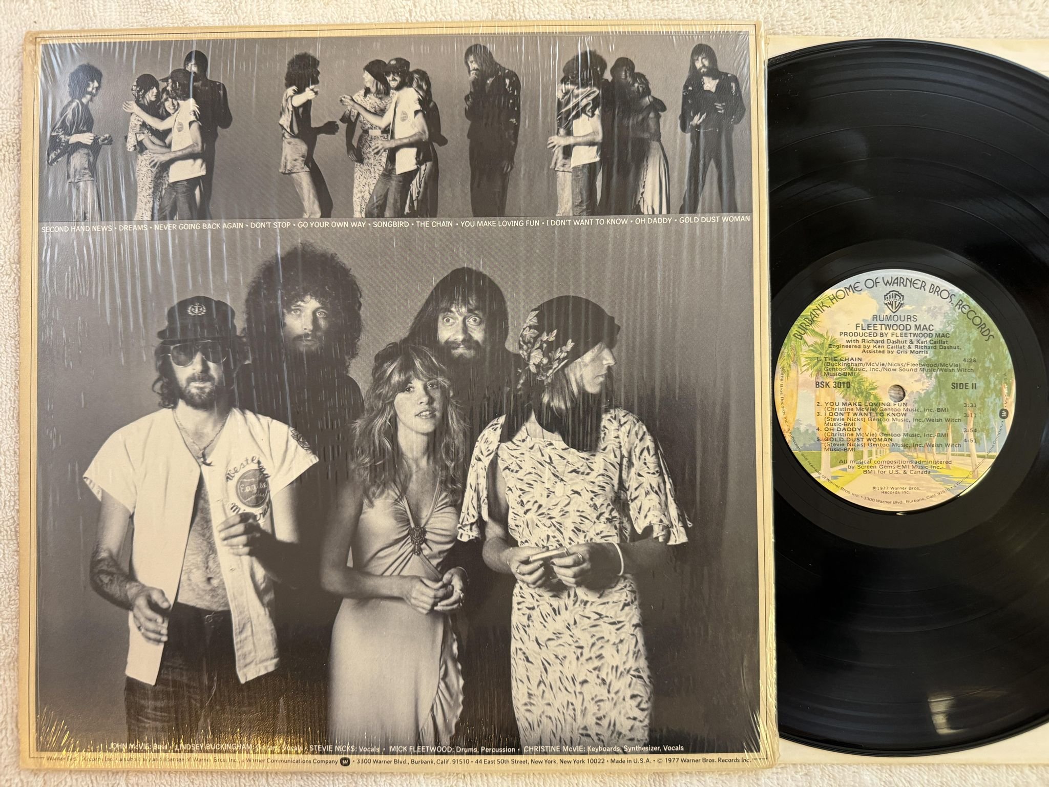 Omslagsbild för skivan FLEETWOOD MAC rumours LP -77 US WARNER BROS BSK 3010 ** NICE EXC COPY ***