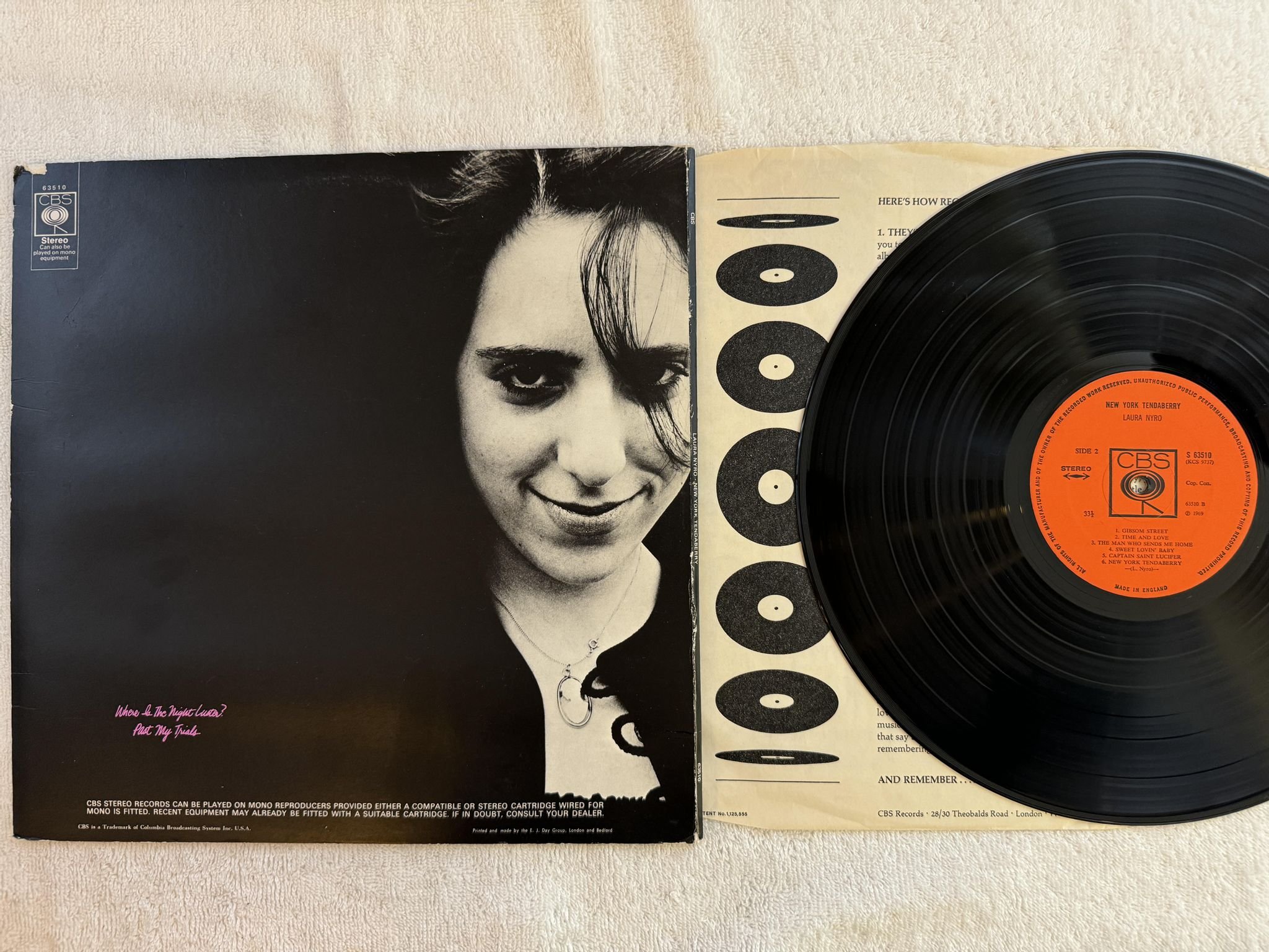 Omslagsbild för skivan LAURA NYRO New York Tendaberry LP -69 UK CBS S 63510