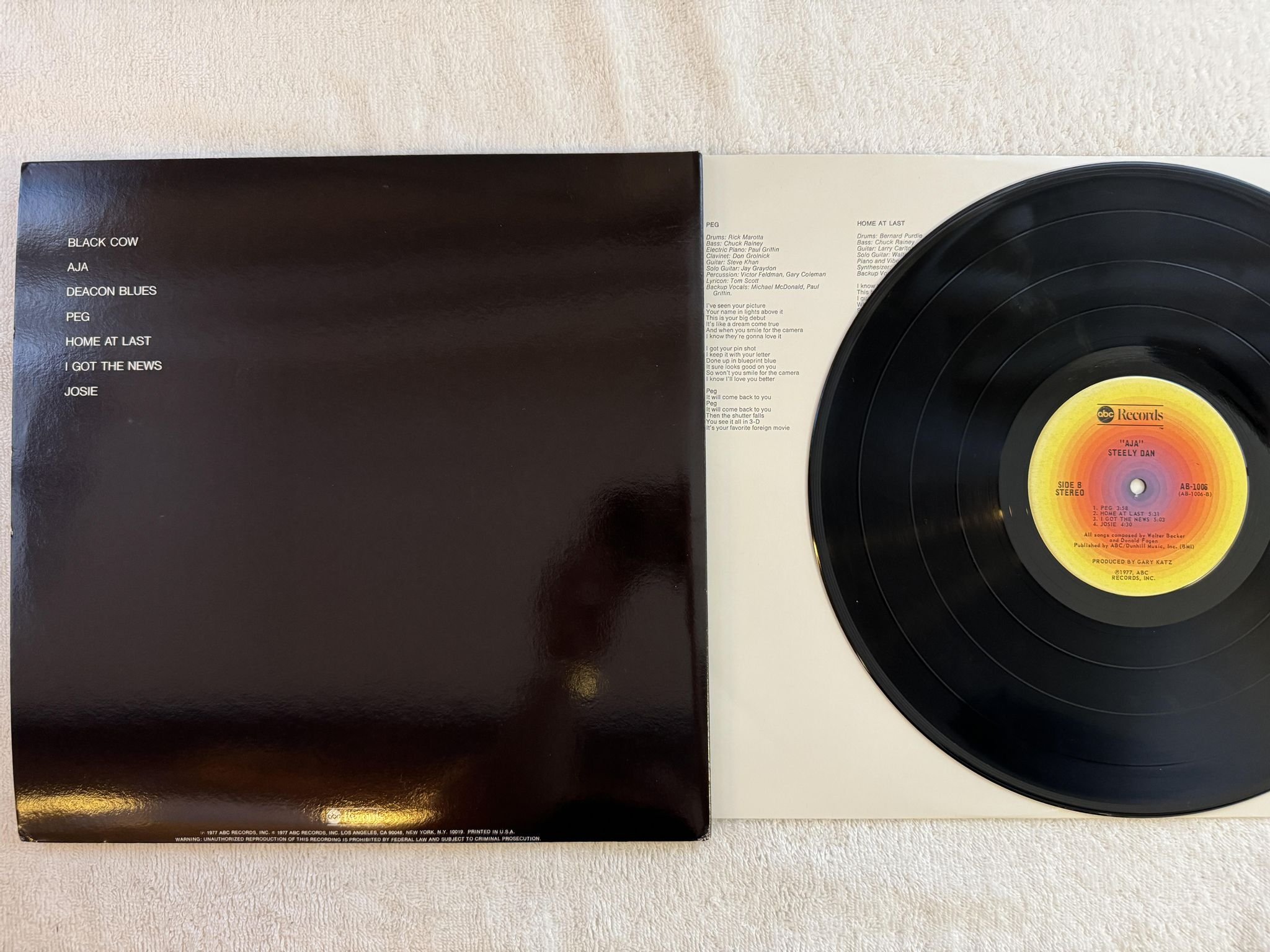 Omslagsbild för skivan STEELY DAN aja LP -77 US ABC AB 1006 *** Classic ***