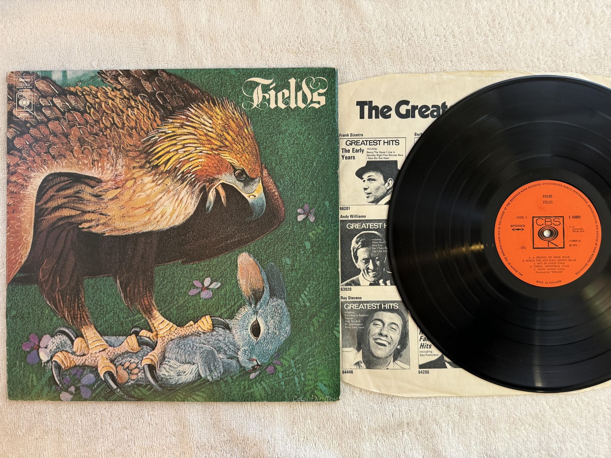 Omslagsbild för skivan FIELDS s/t LP -71 UK CBS S 69009 **** PROG ROCK ****