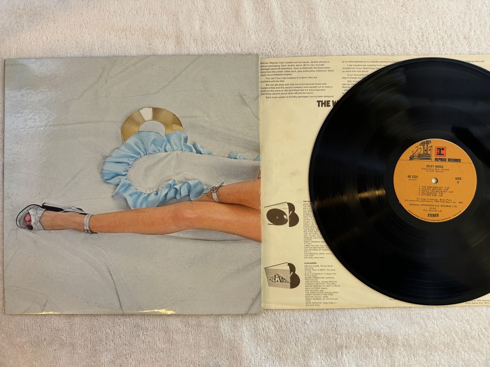 Omslagsbild för skivan ROXY MUSIC s/t LP -72 US REPRISE MS 2114