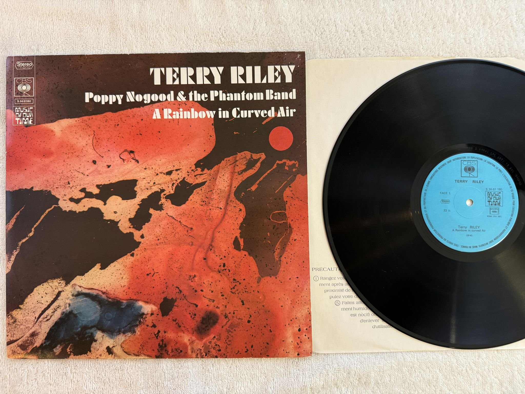 Omslagsbild för skivan TERRY RILEY A Rainbow In Curved Air LP re Fra S 3461180