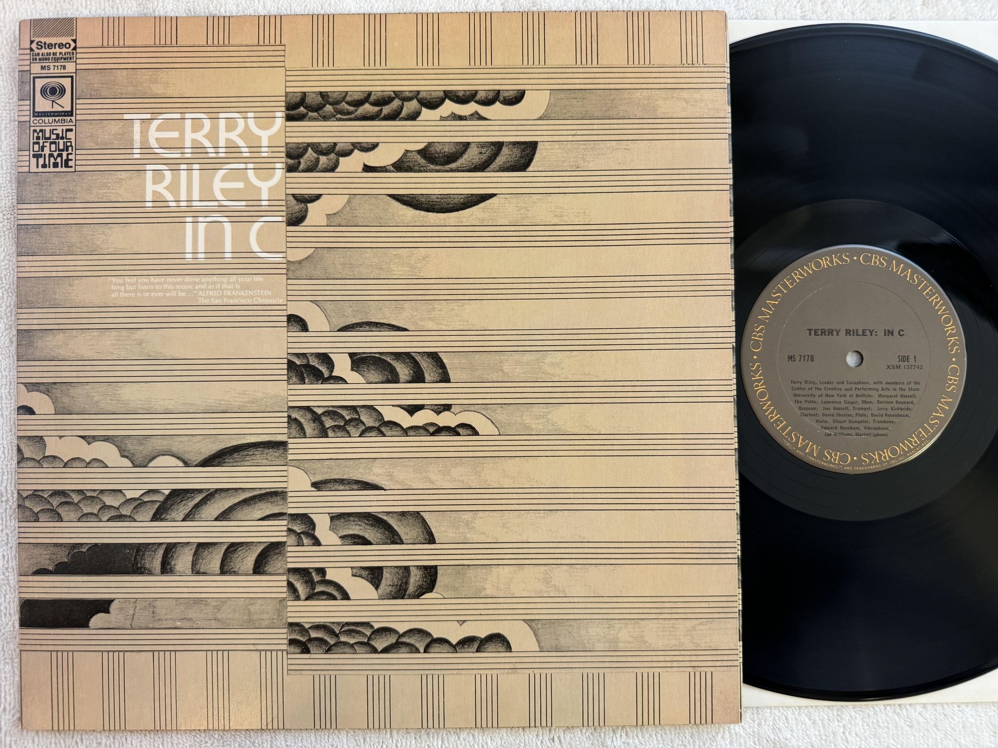 Omslagsbild för skivan TERRY RILEY in C LP re US CBS MS 7178