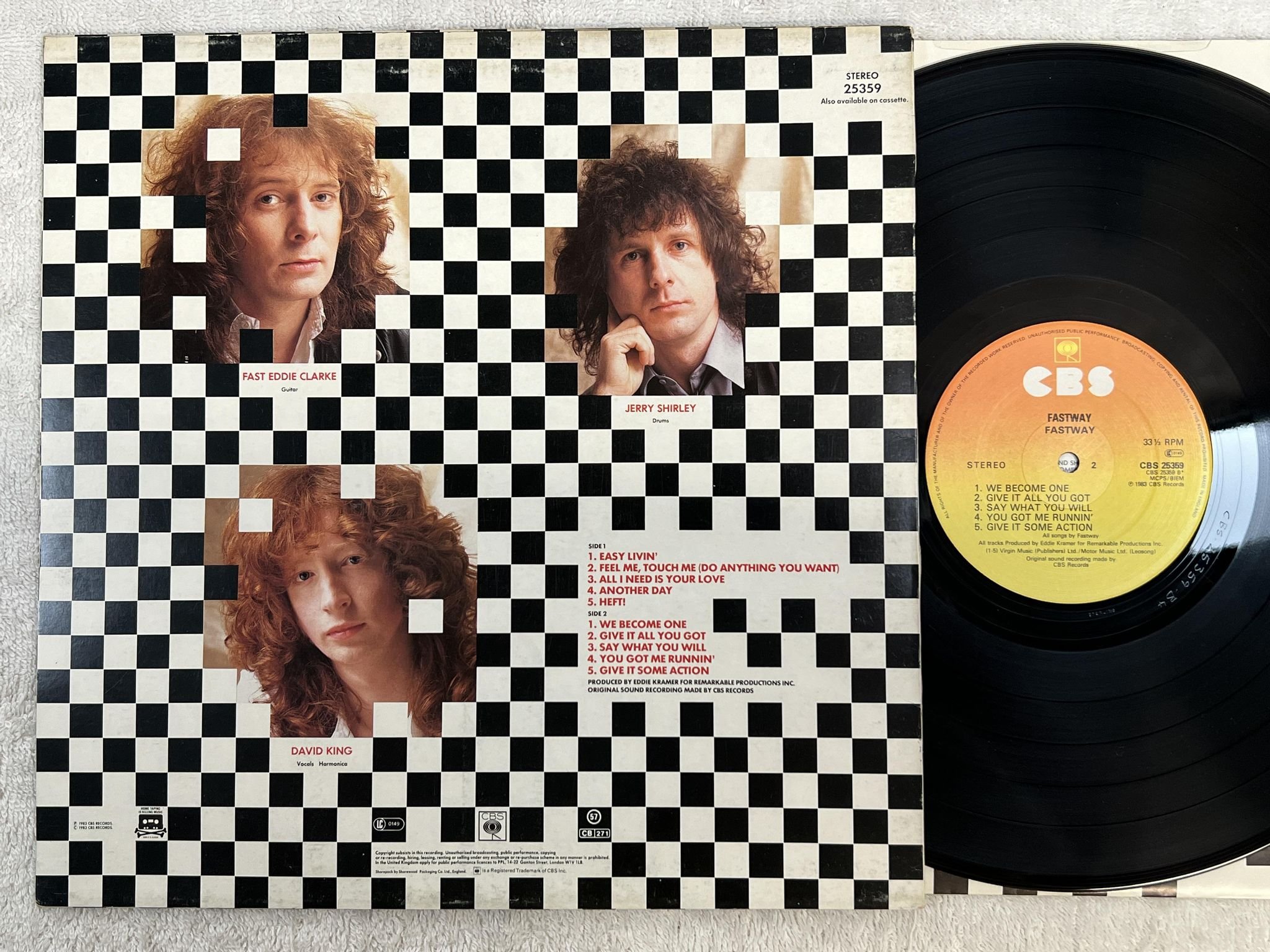 Omslagsbild för skivan FASTWAY s7t LP -83 UK CBS 25359