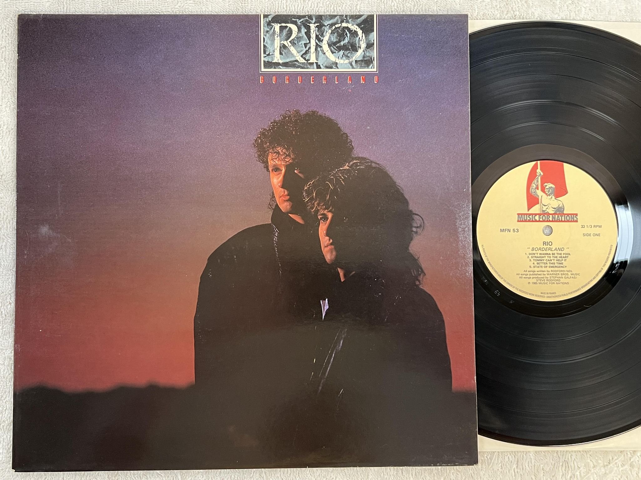 Omslagsbild för skivan RIO borderland LP -85 MUSIC FOR NATIONS MFN 53
