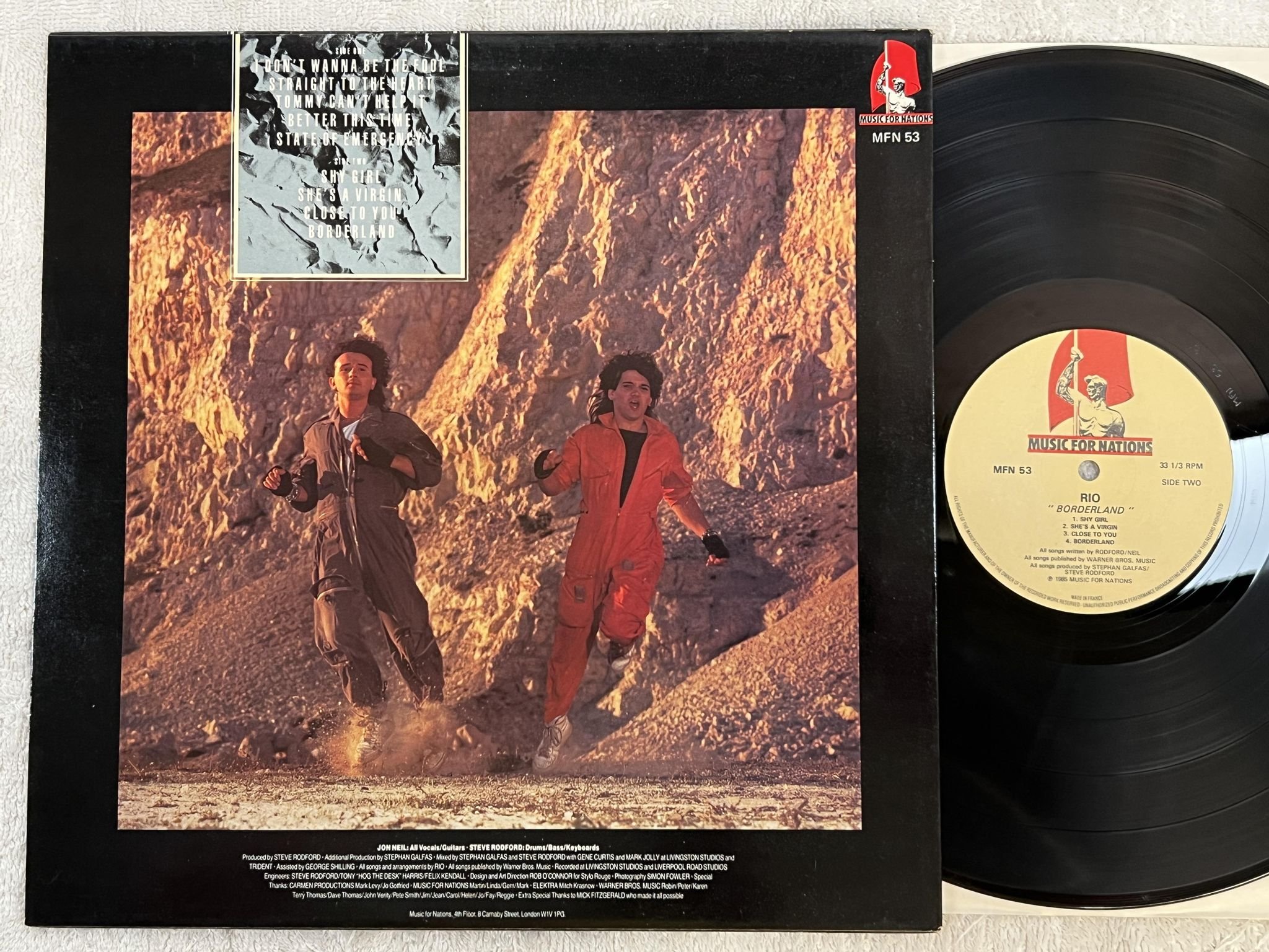 Omslagsbild för skivan RIO borderland LP -85 MUSIC FOR NATIONS MFN 53