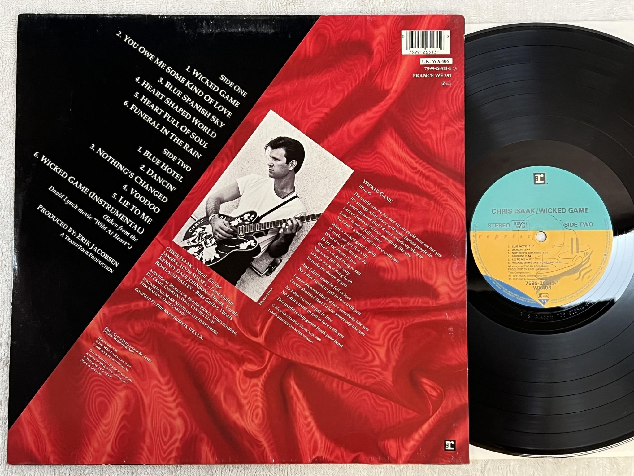 Omslagsbild för skivan CHRIS ISAAK wicked game LP -91 REPRISE 7599-26513-1 *** CLASSIC ***