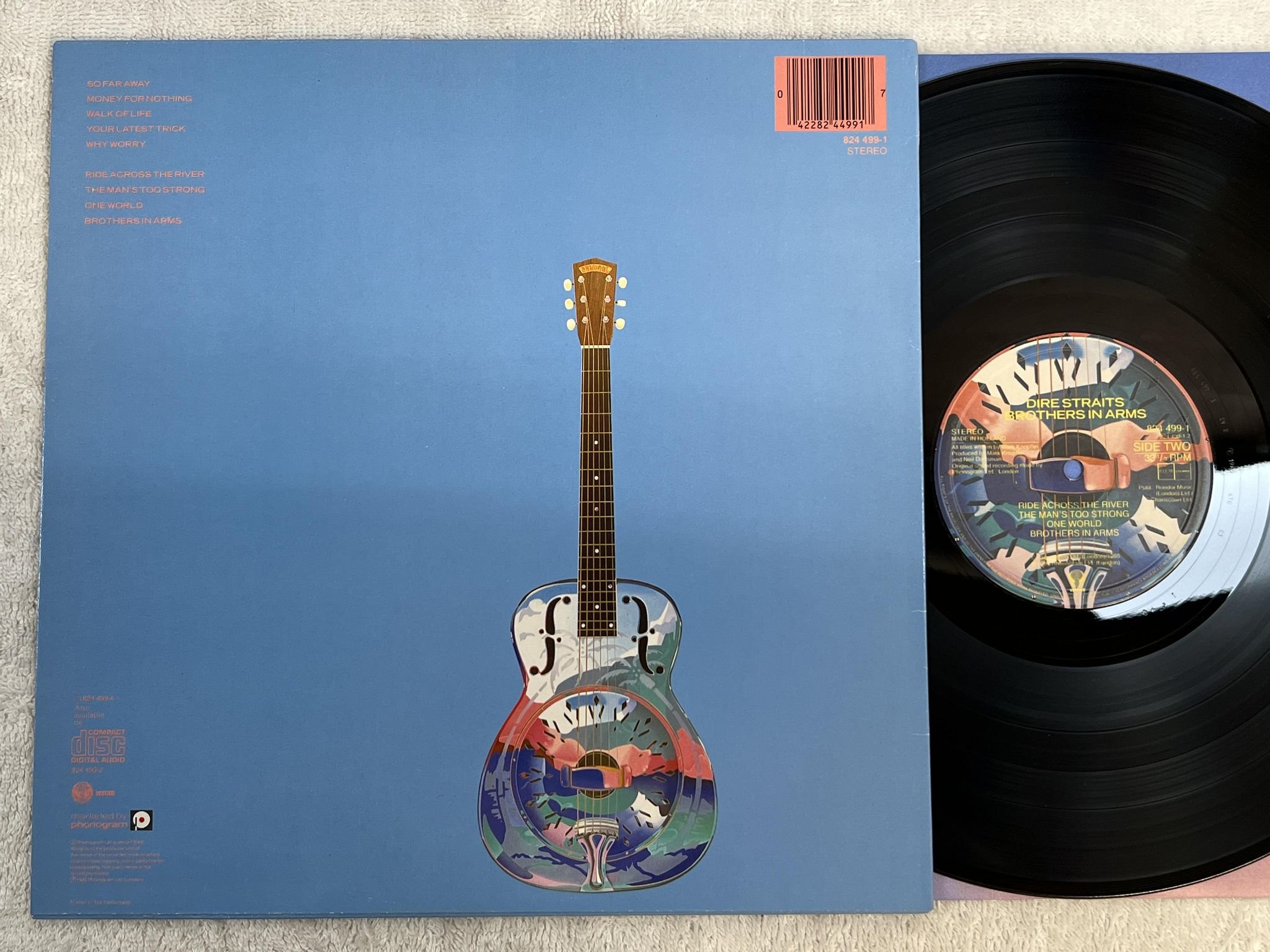 Omslagsbild för skivan DIRE STRAITS brothers in arms LP Hol VERTIGO 824 499-1