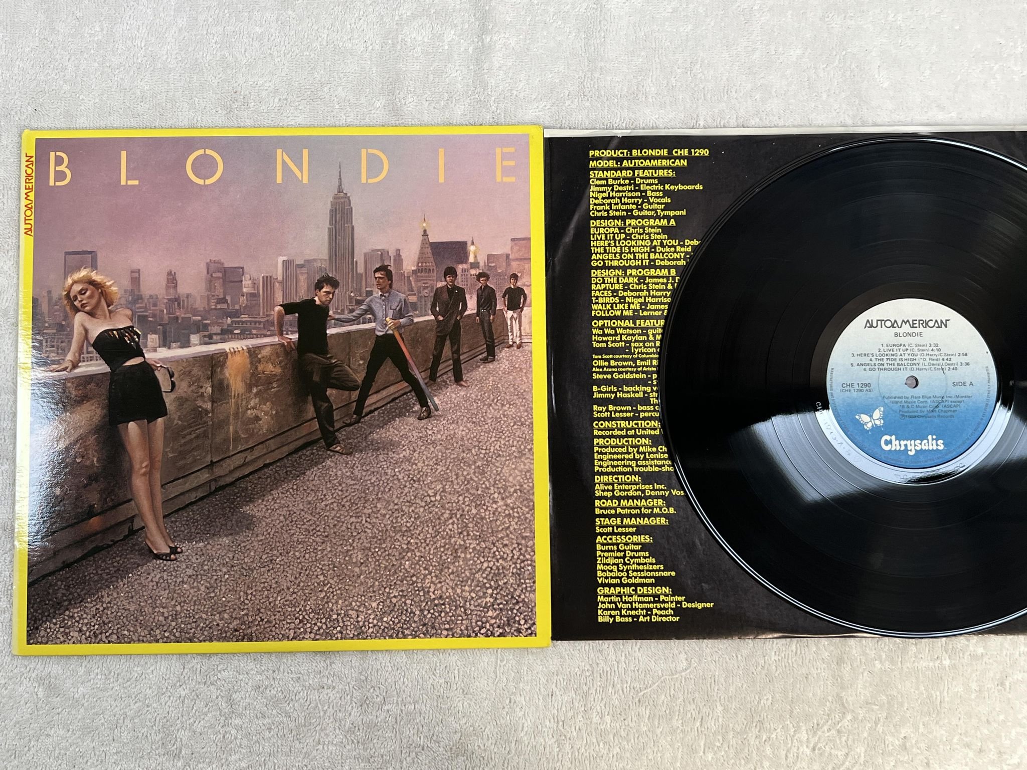 Omslagsbild för skivan BLONDIE autoamerican LP -80 Can CHRYSALIS CHE 1290