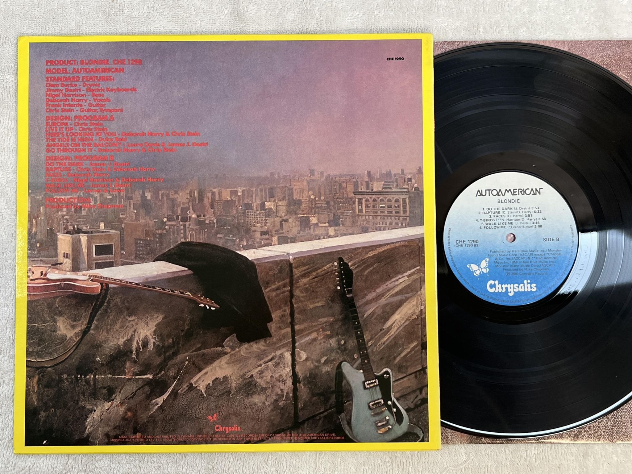 Omslagsbild för skivan BLONDIE autoamerican LP -80 Can CHRYSALIS CHE 1290