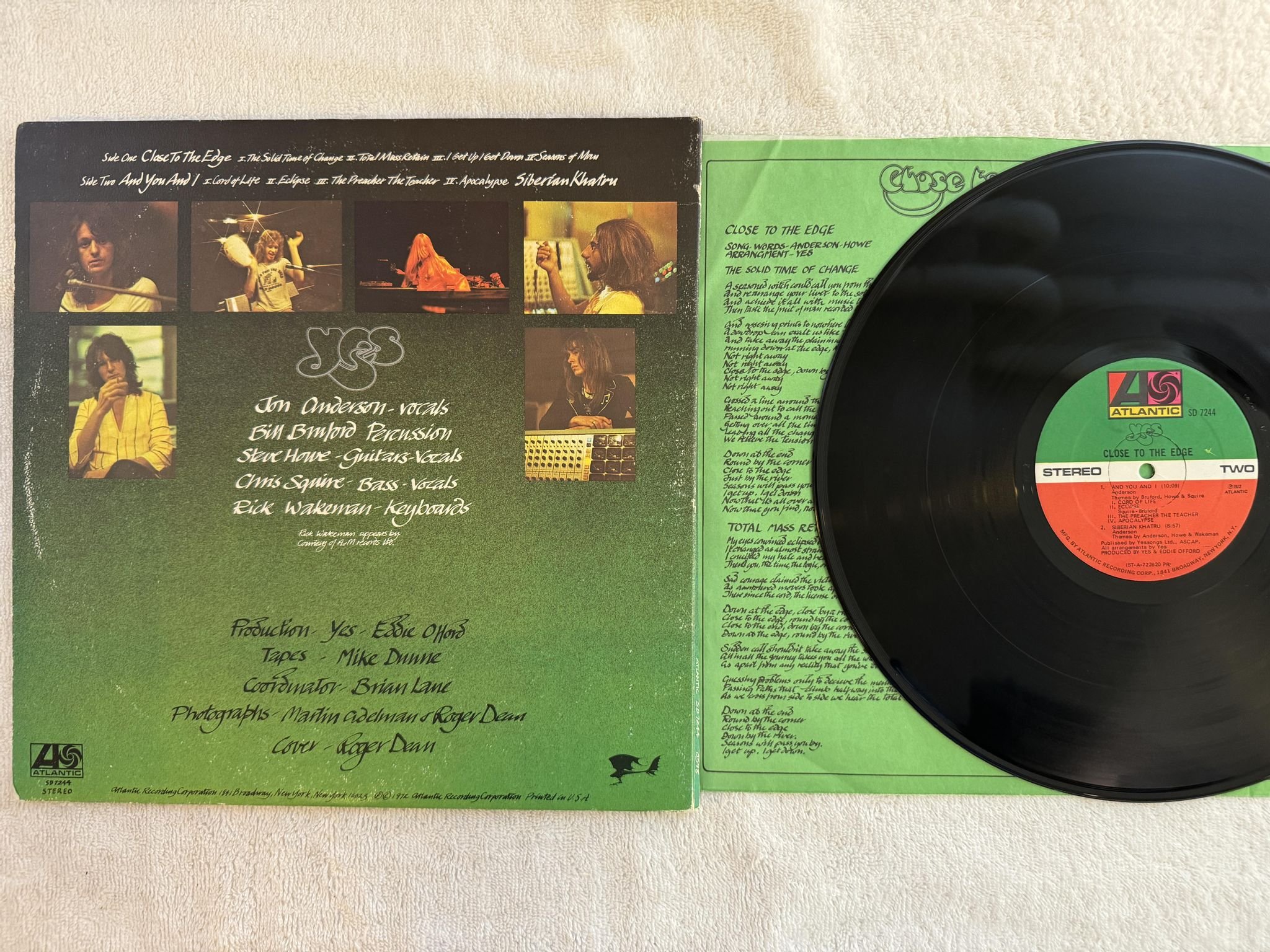 Omslagsbild för skivan YES close to the edge LP -72 US ATLANTIC SD 7244