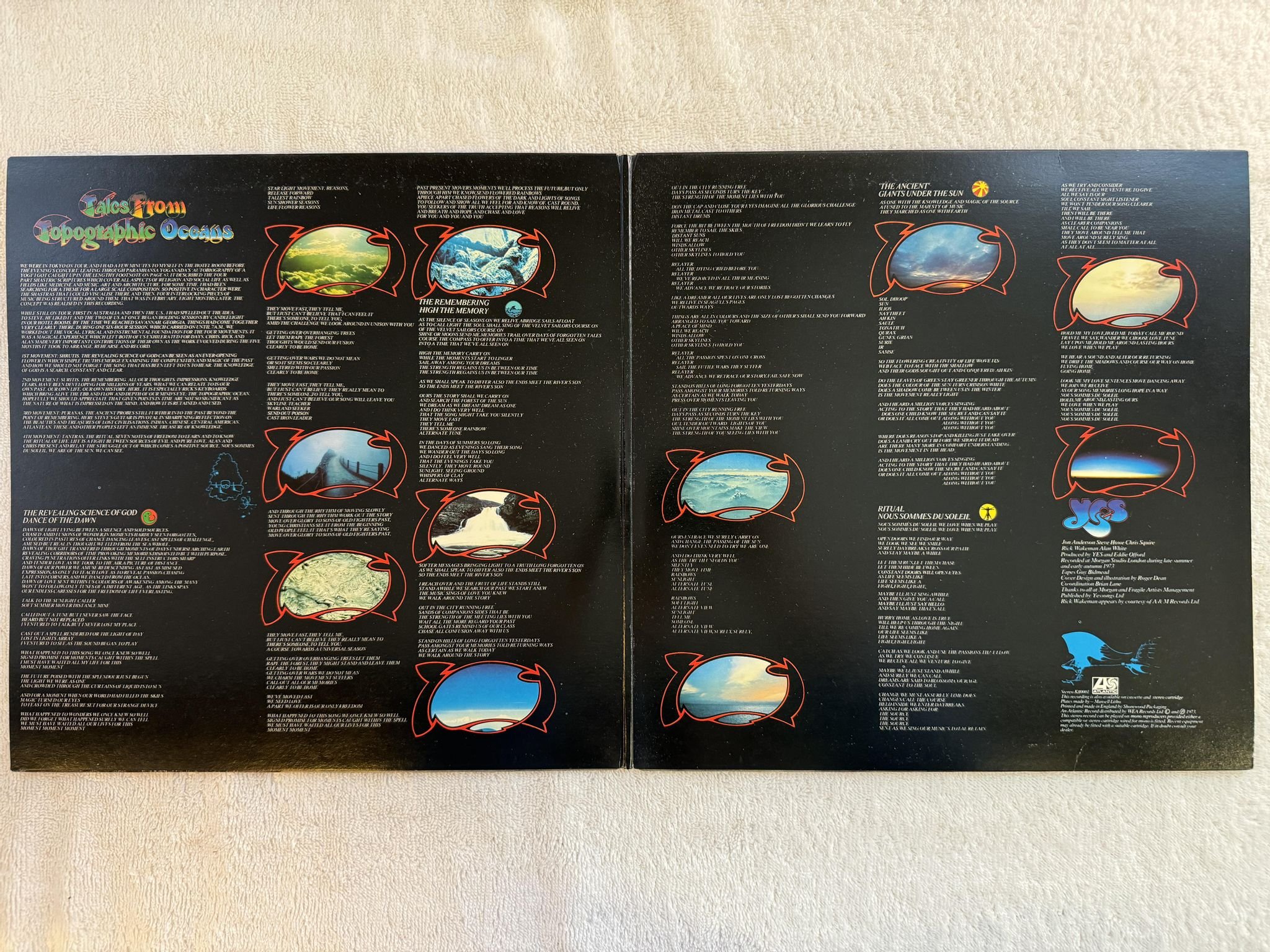 Omslagsbild för skivan YES Tales From Topographic Oceans LP -73 UK ATLANTIC K 80001