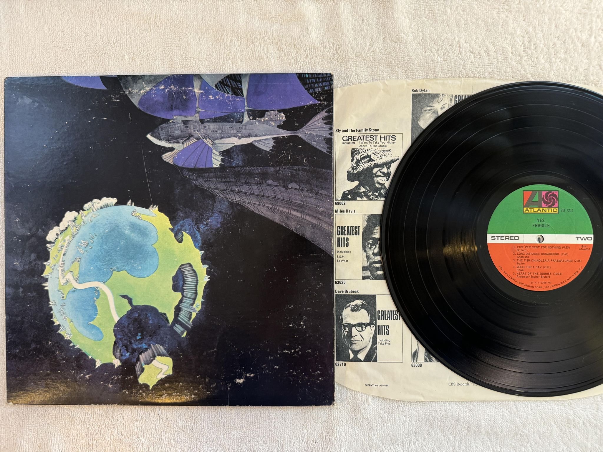 Omslagsbild för skivan YES Fragile LP -71 US ATLANTIC SD 7211