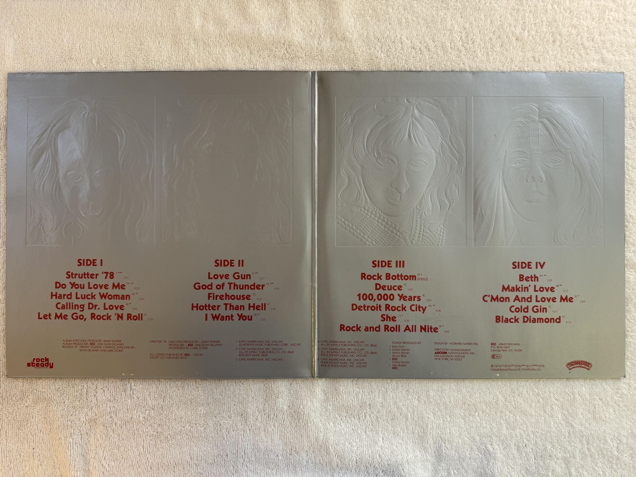 Omslagsbild för skivan KISS double platinum 2xLP -78 Ger CASABLANCA NB 7040