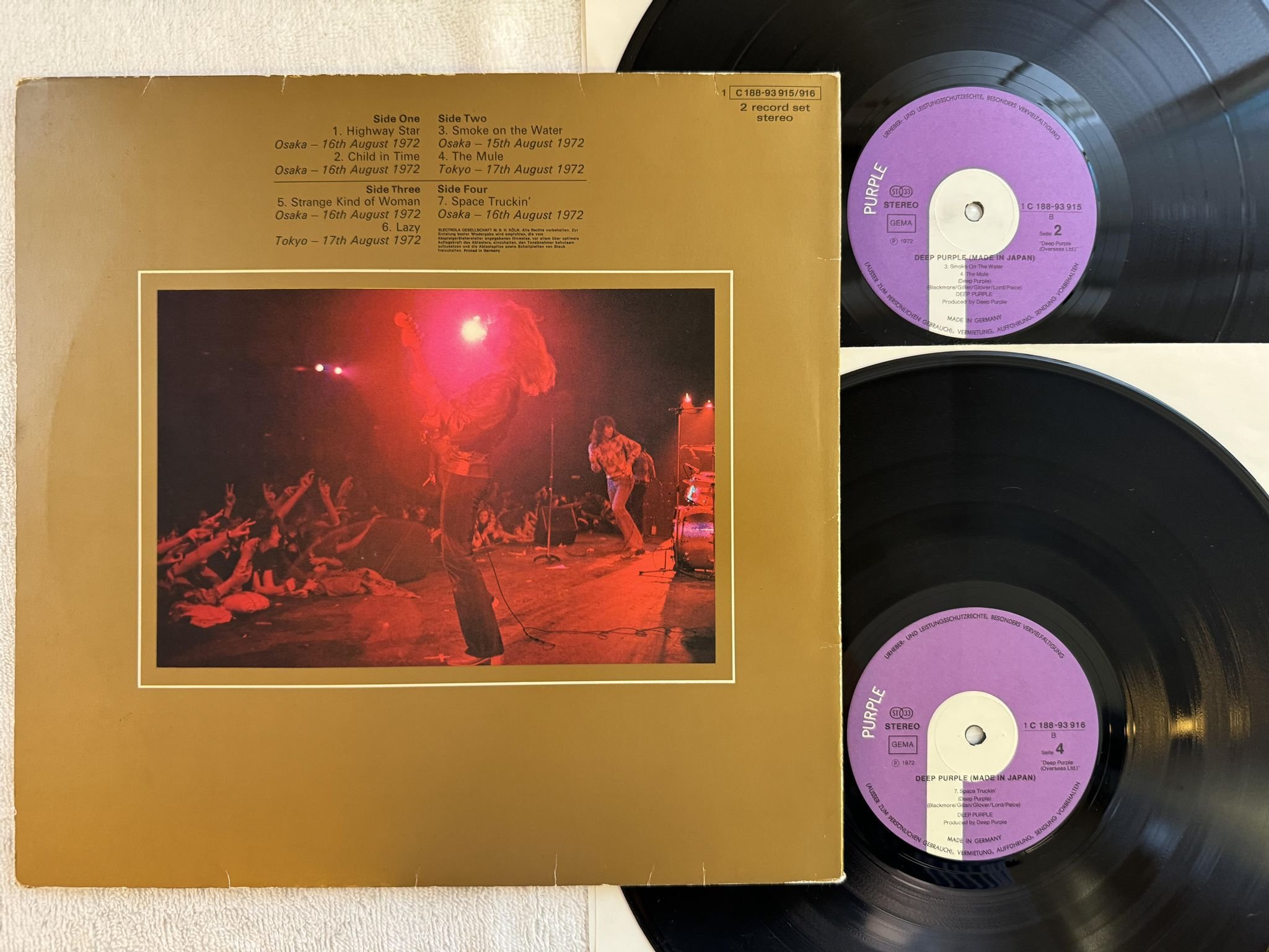 Omslagsbild för skivan DEEP PURPLE made in Japan 2xLP Ger PURPLE 1C 088-93915