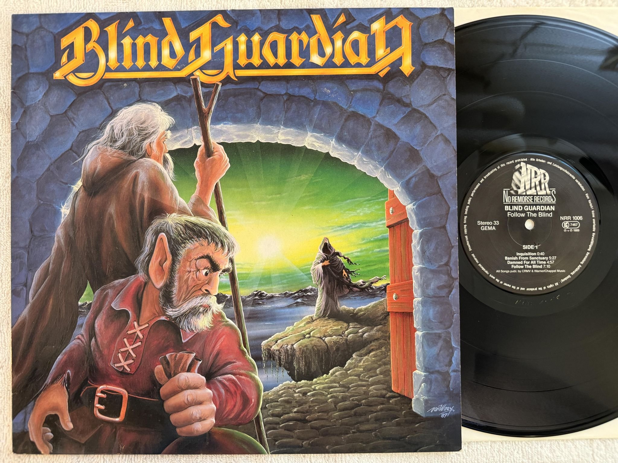 Omslagsbild för skivan BLIND GUARDIAN Follow The Blind LP -89 Ger NO REMORSE NRR 1006