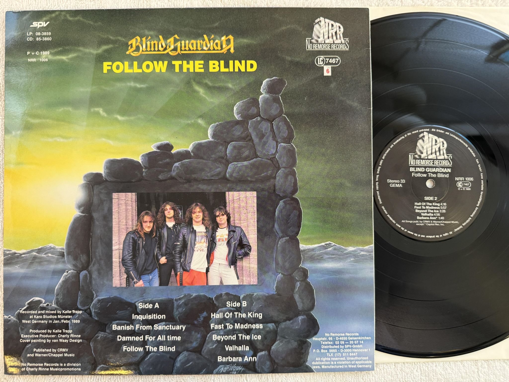 Omslagsbild för skivan BLIND GUARDIAN Follow The Blind LP -89 Ger NO REMORSE NRR 1006