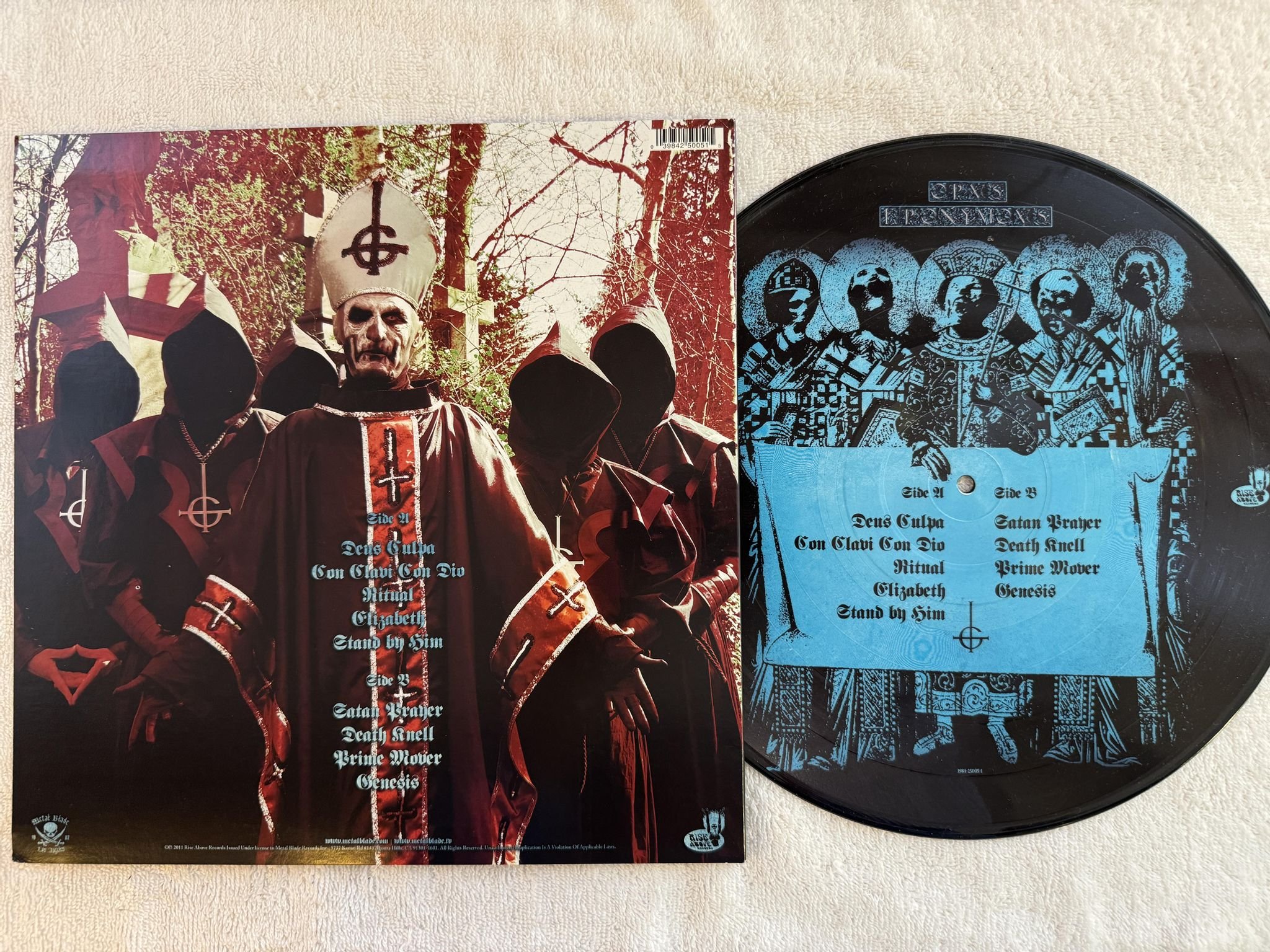Omslagsbild för skivan GHOST Opus Eponymous LP 2011 US picture disc METAL BLADE 3984-25005-1