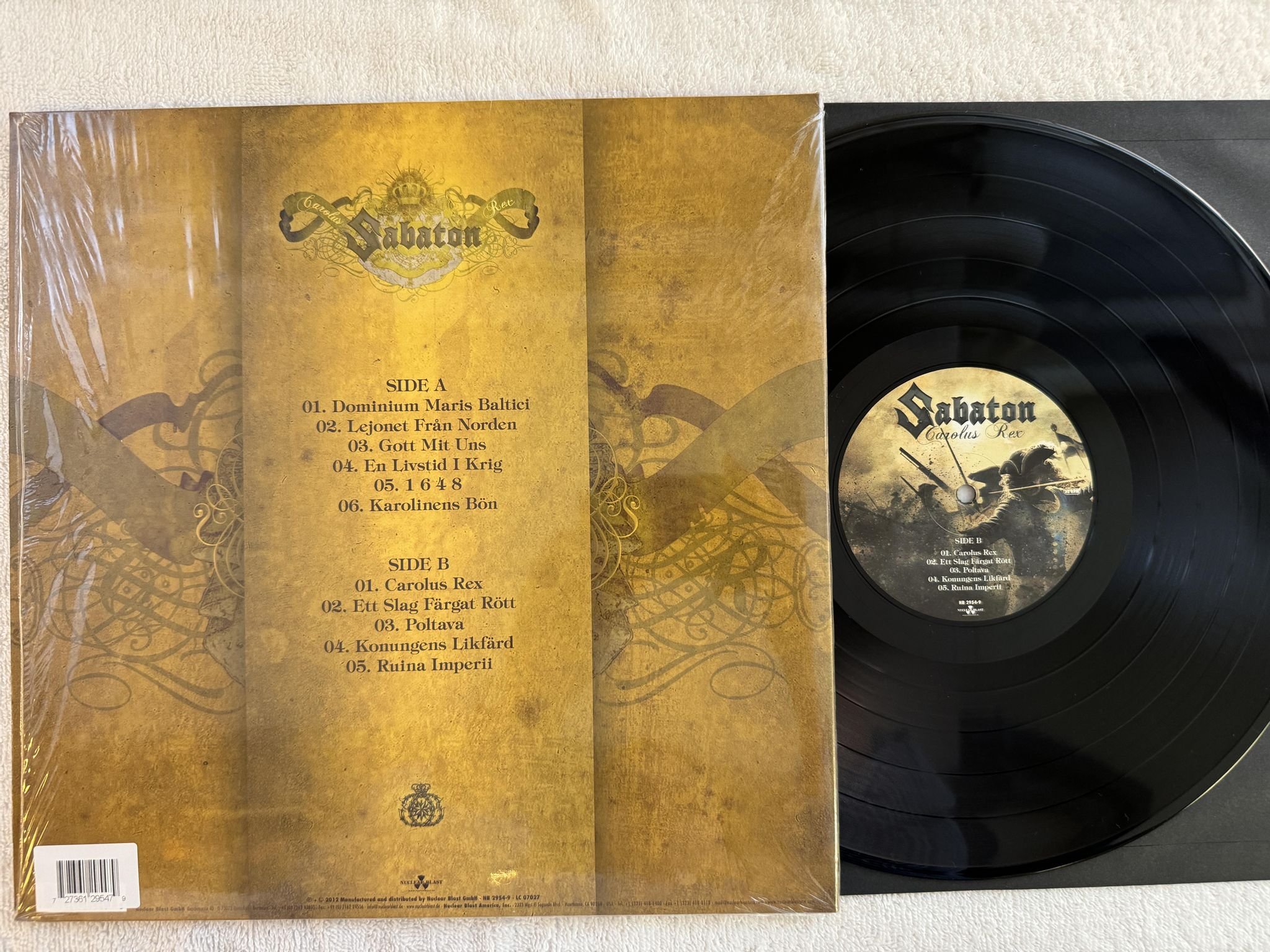 Omslagsbild för skivan SABATON Carolus Rex LP 2015 nuclear blast NB 2954-9 *** SWEDISH VERSION ***