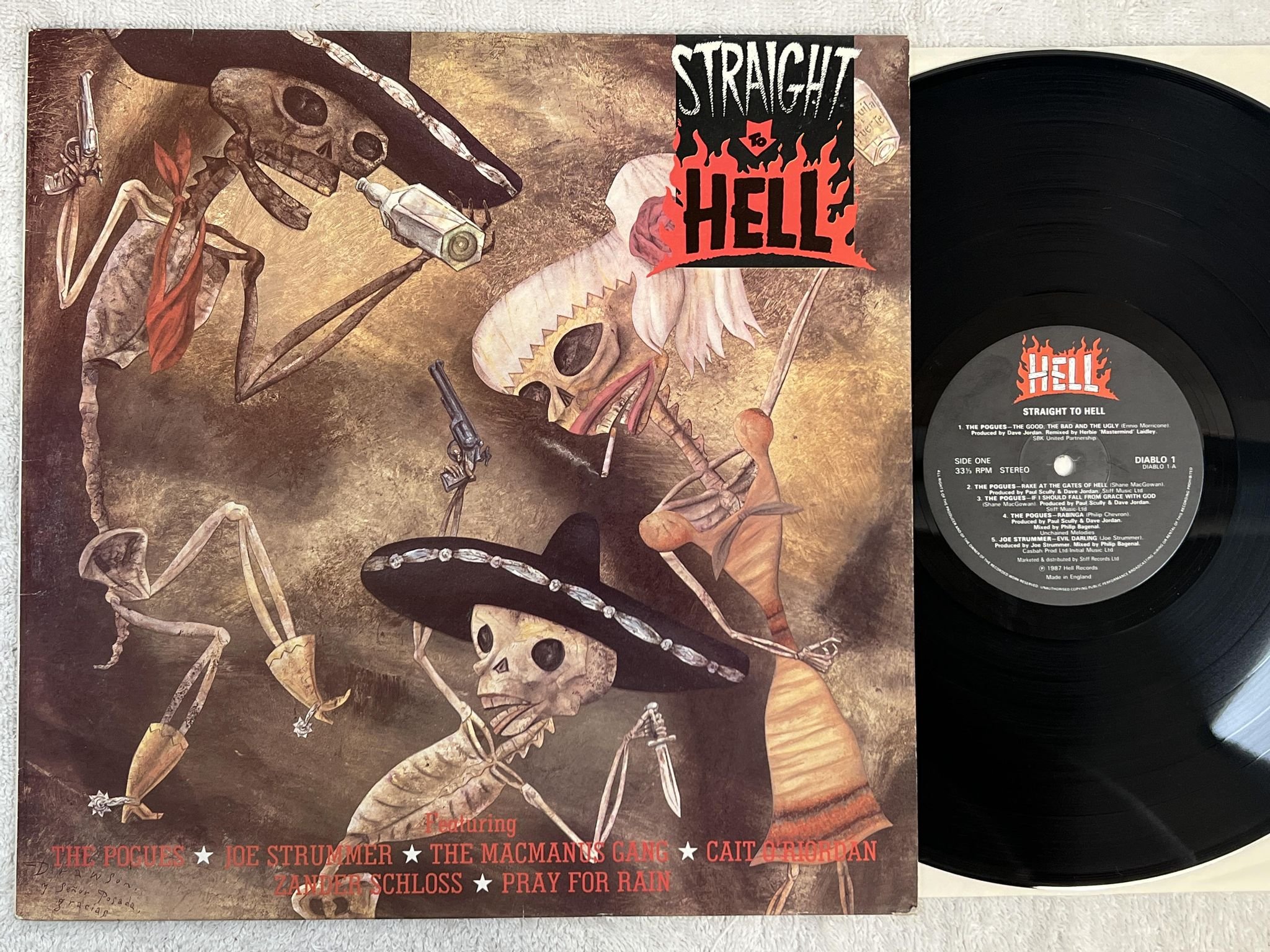 Omslagsbild för skivan V/A Straight To Hell LP -87 UK HELL RECORDS DIABLO 1