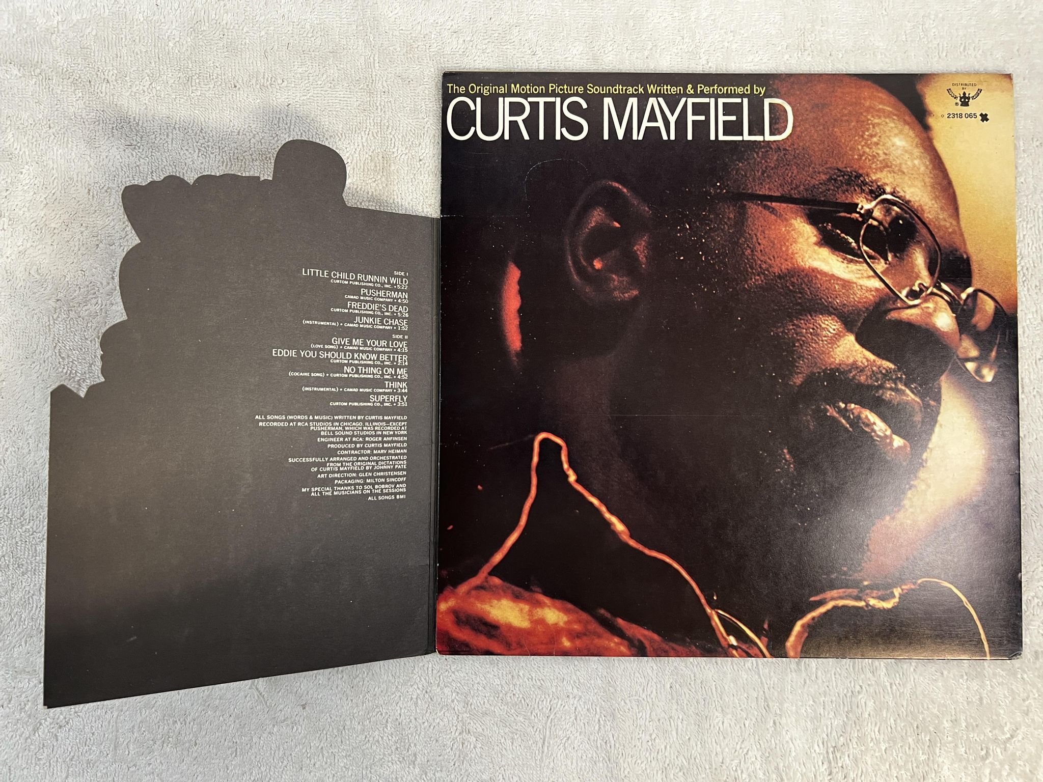 Omslagsbild för skivan CURTIS MAYFIELD superfly LP -72 Ita BUDDAH 2318065 L *** BLAXPLOITATION ***
