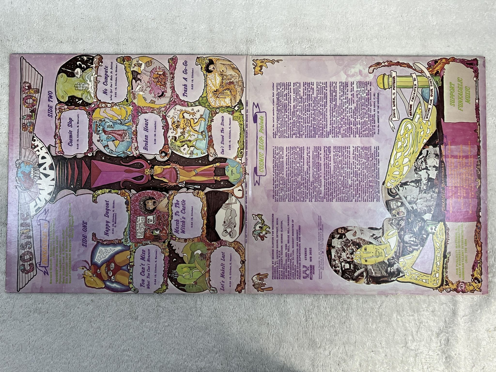 Omslagsbild för skivan FUNKADELIC cosmic slop LP -72 US WESTBOUND WB 2022 *** OG FUNK ***