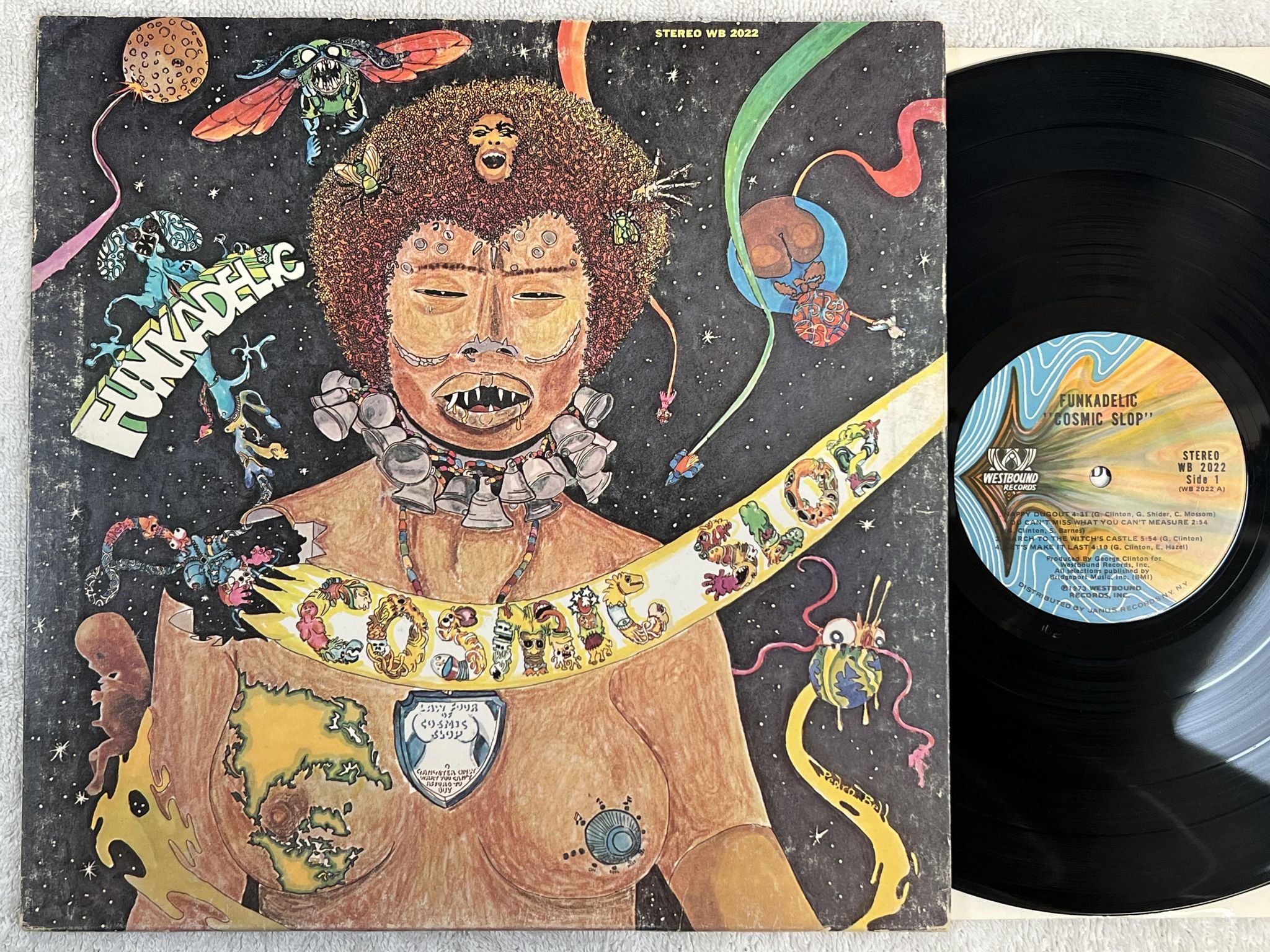 Omslagsbild för skivan FUNKADELIC cosmic slop LP -72 US WESTBOUND WB 2022 *** OG FUNK ***