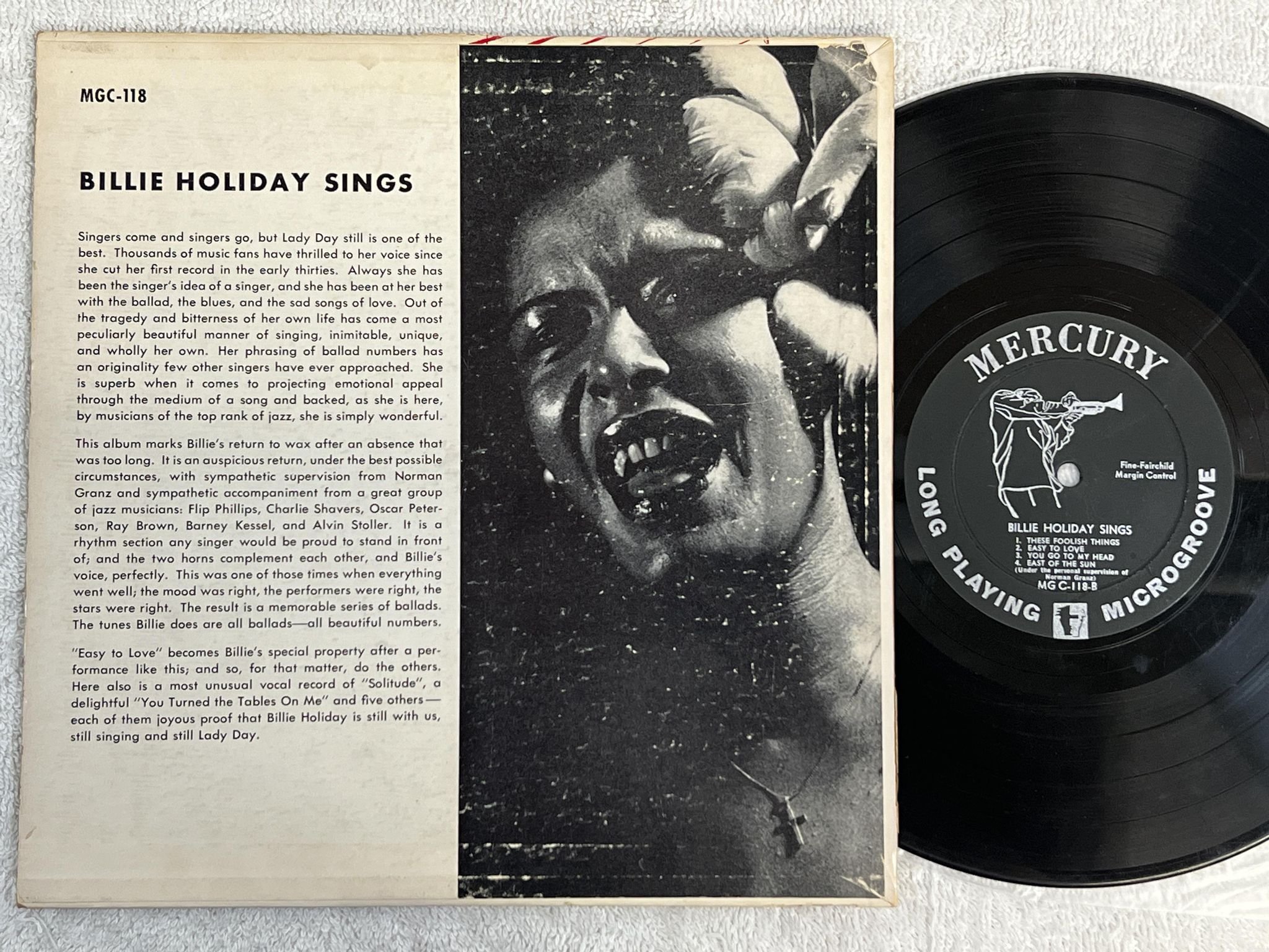 Omslagsbild för skivan BILLIE HOLIDAY sings 10"LP -52 US MERCURY MGC-118 ** RARE AMAZING VOCAL JAZZ **