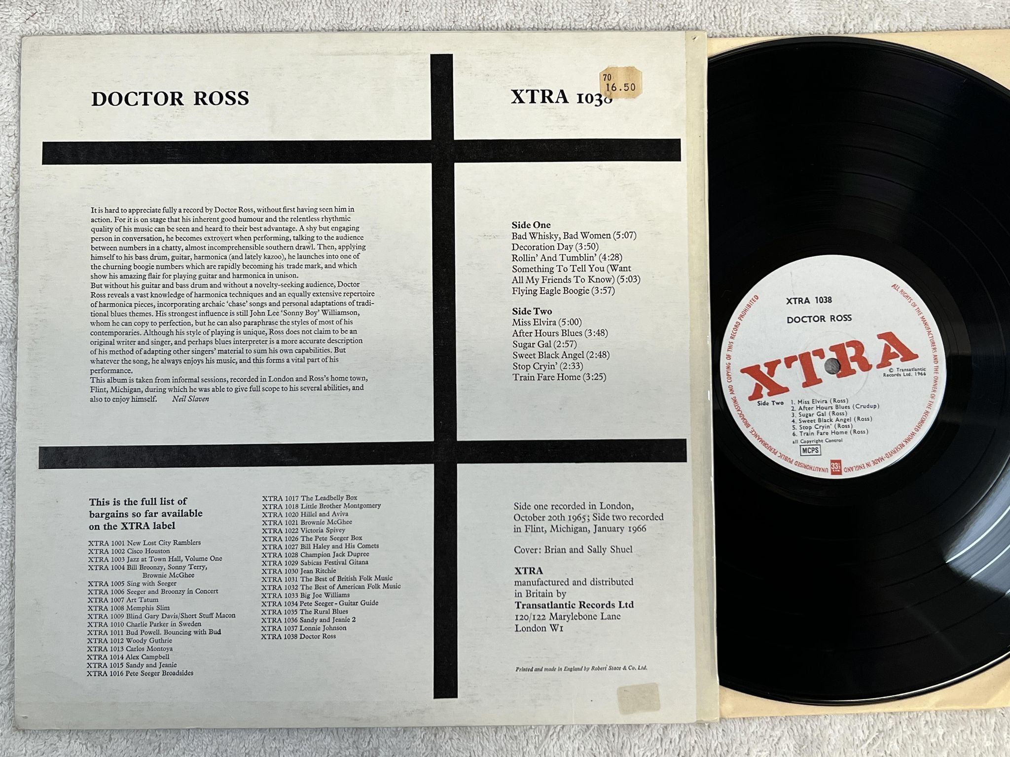 Omslagsbild för skivan DOCTOR ROSS s/t LP -66 UK XTRA 1038