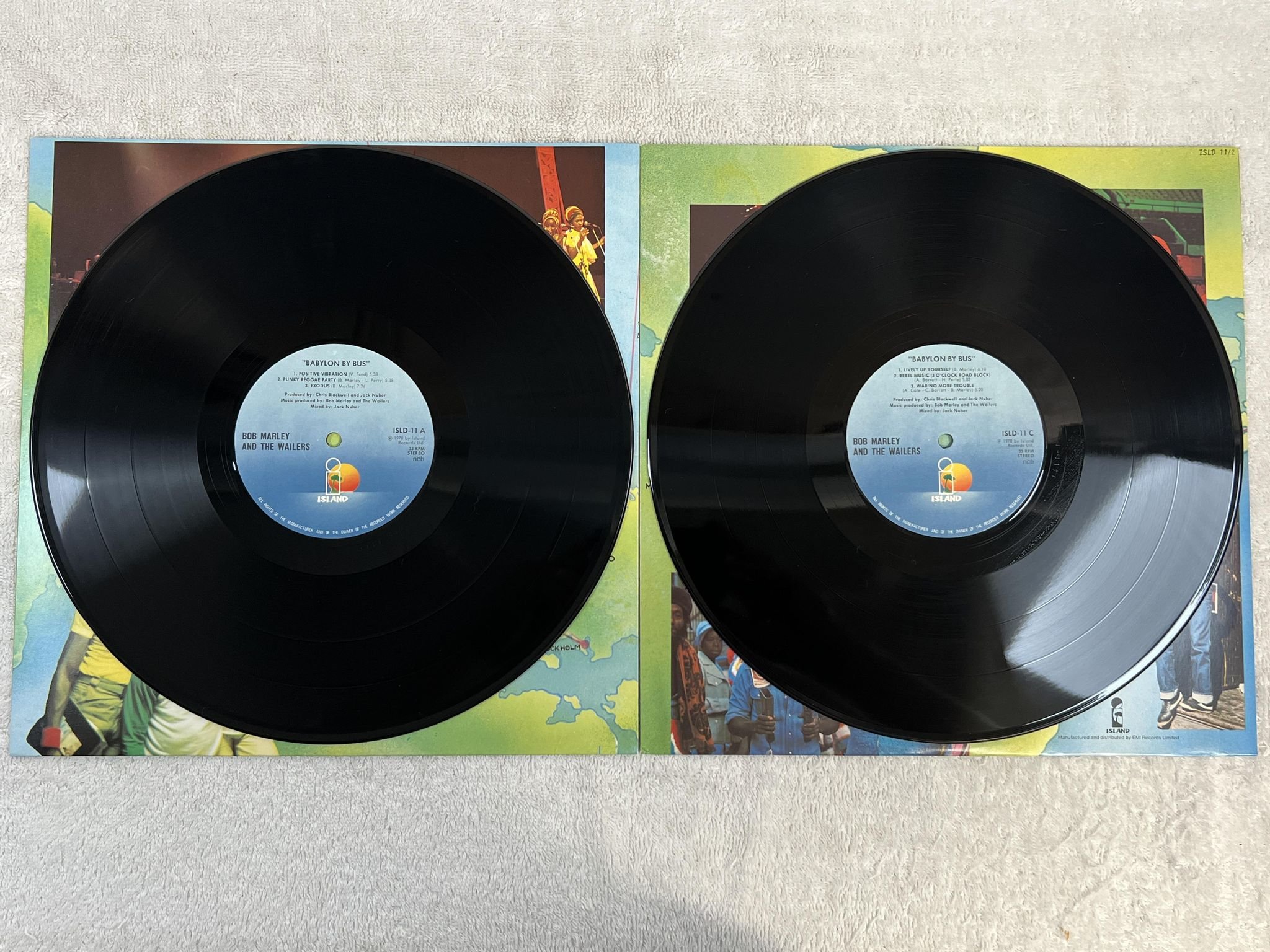 Omslagsbild för skivan BOB MARLEY babylon by bus 2xLP -78 ncb ISLAND ISLD 11 *** closed windows ***