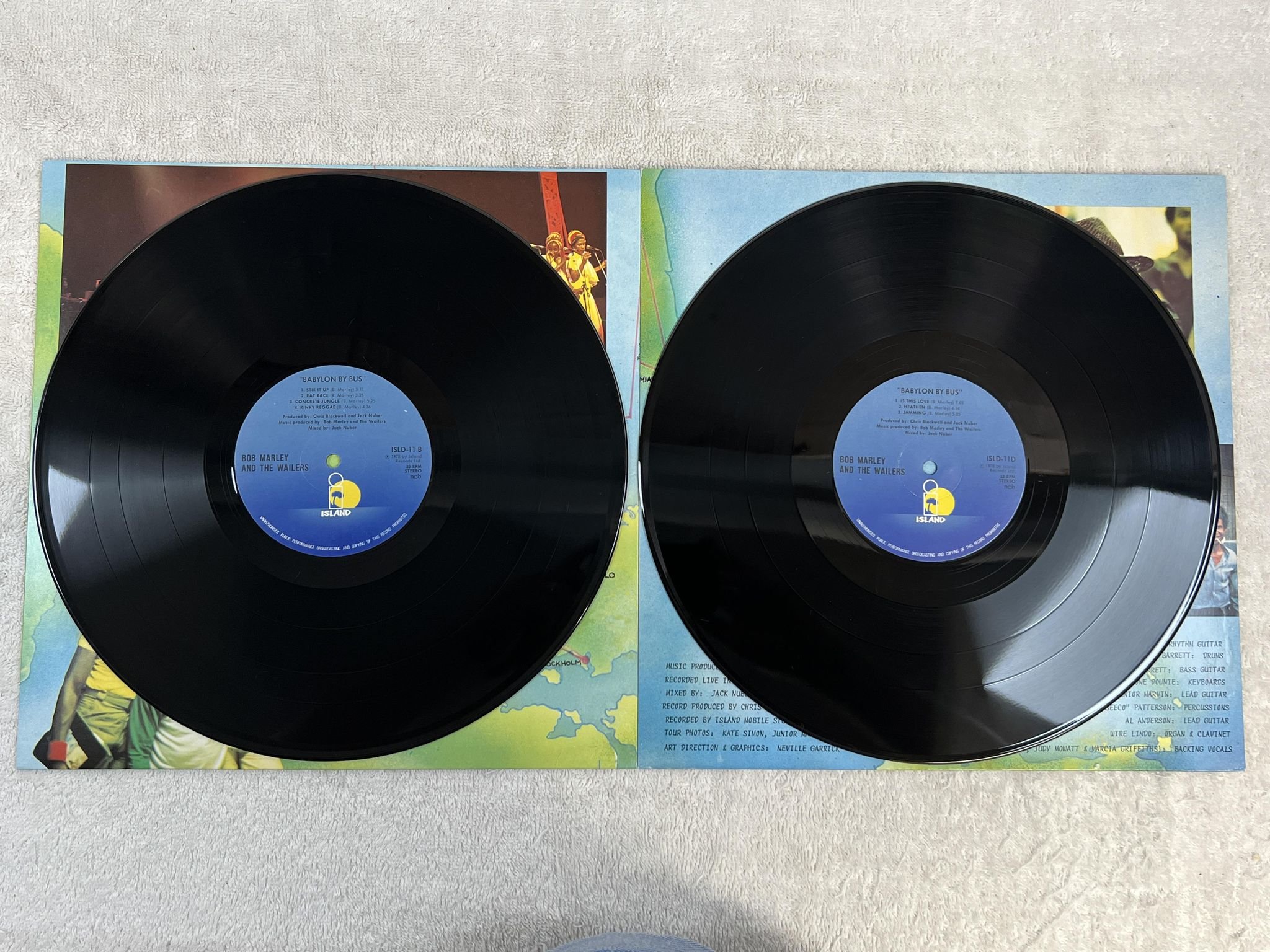 Omslagsbild för skivan BOB MARLEY babylon by bus 2xLP -78 ncb ISLAND ISLD 11 *** closed windows ***