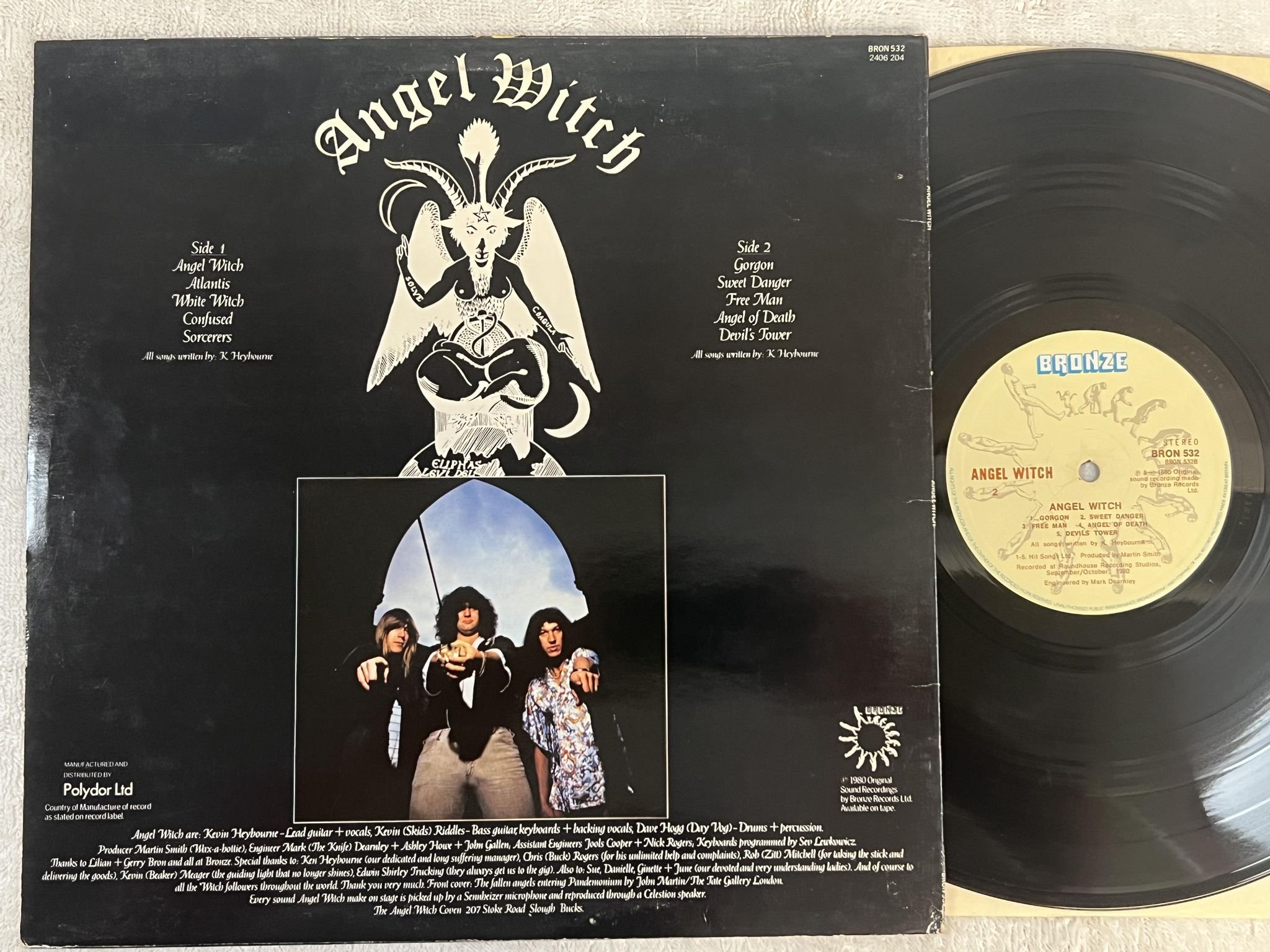 Omslagsbild för skivan ANGEL WITCH s/t LP -80 UK BRONZE BRON 532