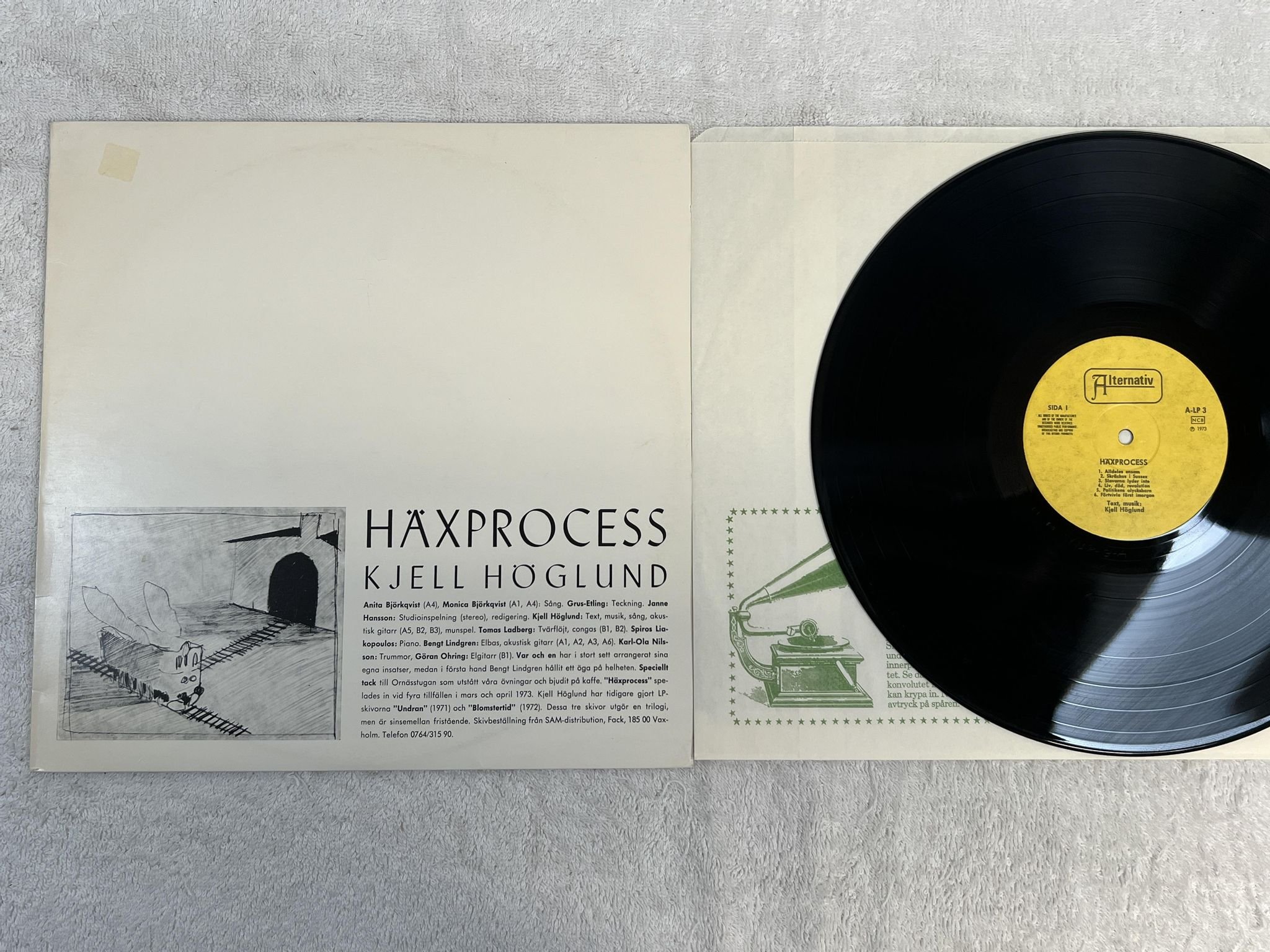 Omslagsbild för skivan KJELL HÖGLUND häxprocess LP -73 Swe ALTERNATIV A-LP 3