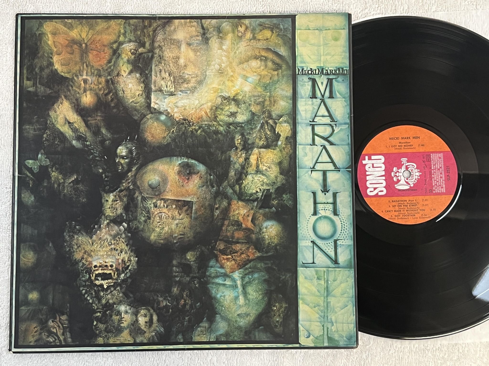 Omslagsbild för skivan MECKI MARK MEN Marathon LP -71 Swe SONET SLP 2521