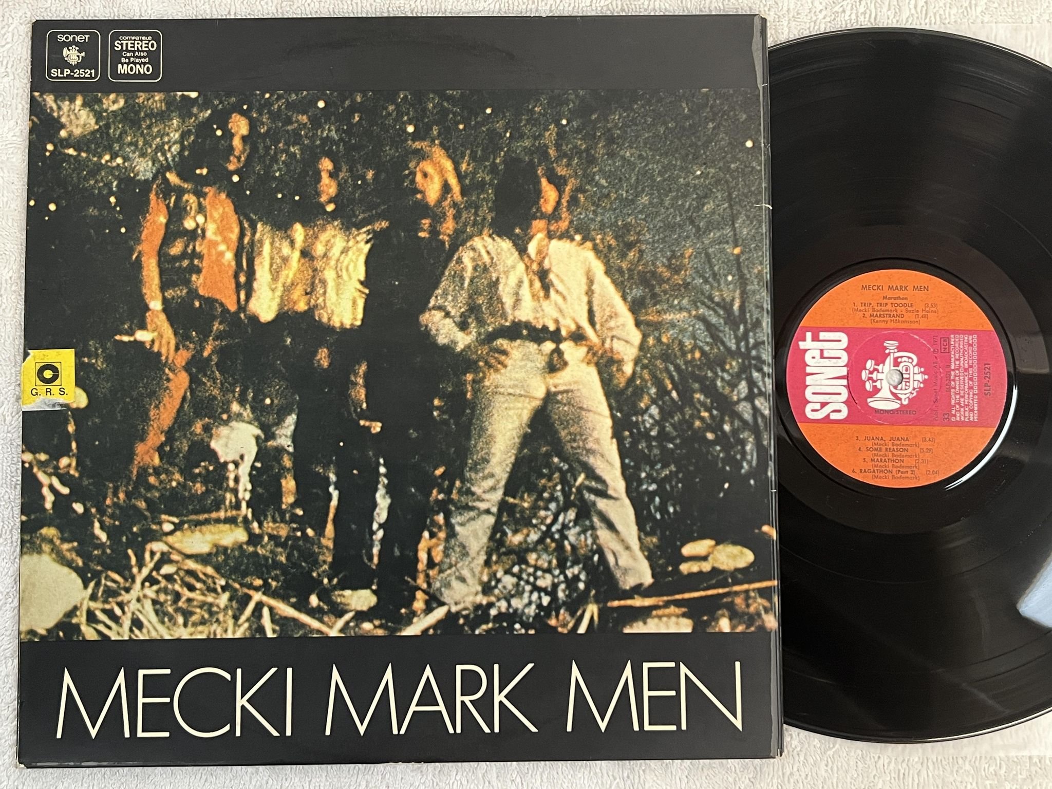 Omslagsbild för skivan MECKI MARK MEN Marathon LP -71 Swe SONET SLP 2521