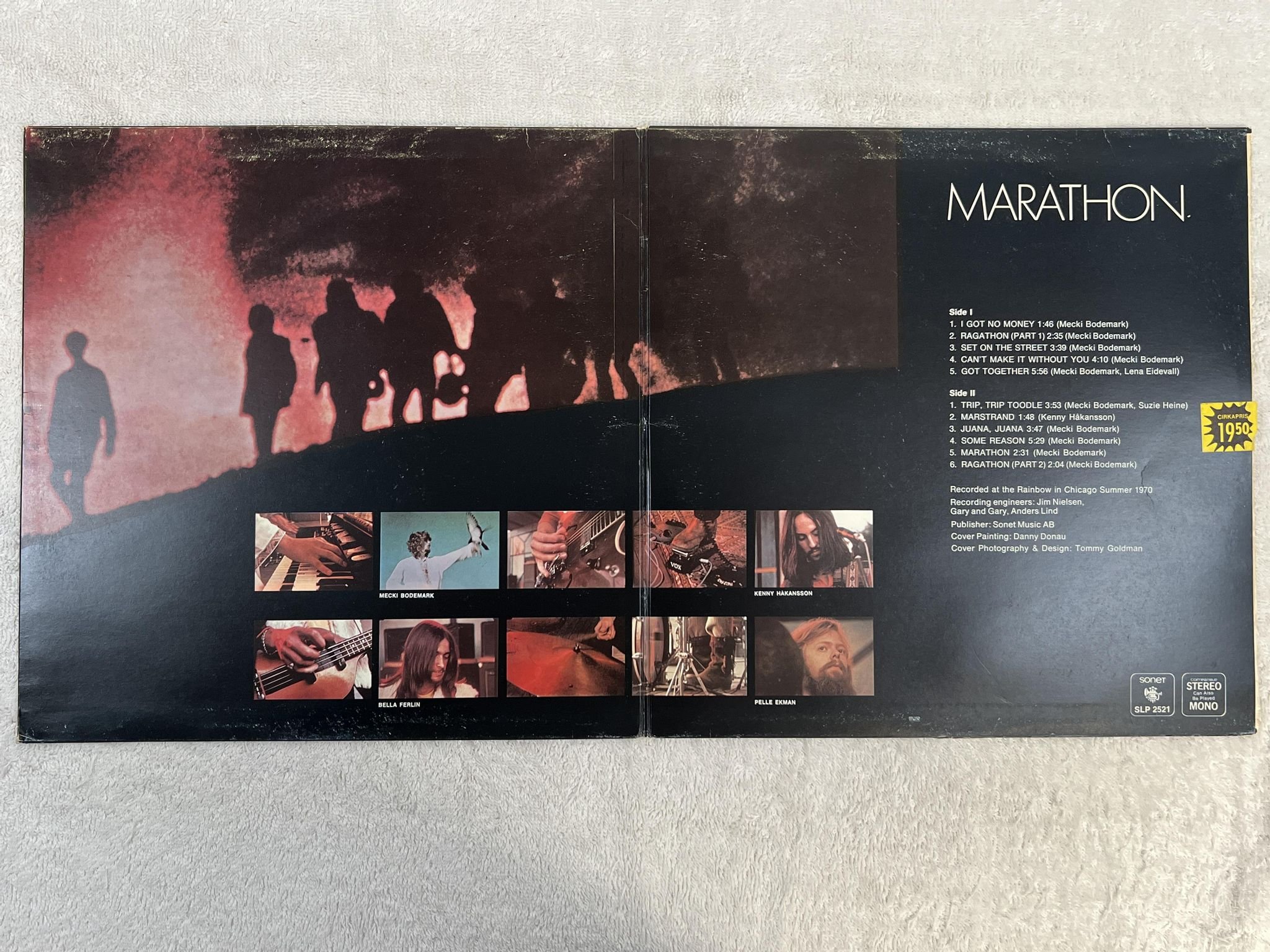 Omslagsbild för skivan MECKI MARK MEN Marathon LP -71 Swe SONET SLP 2521