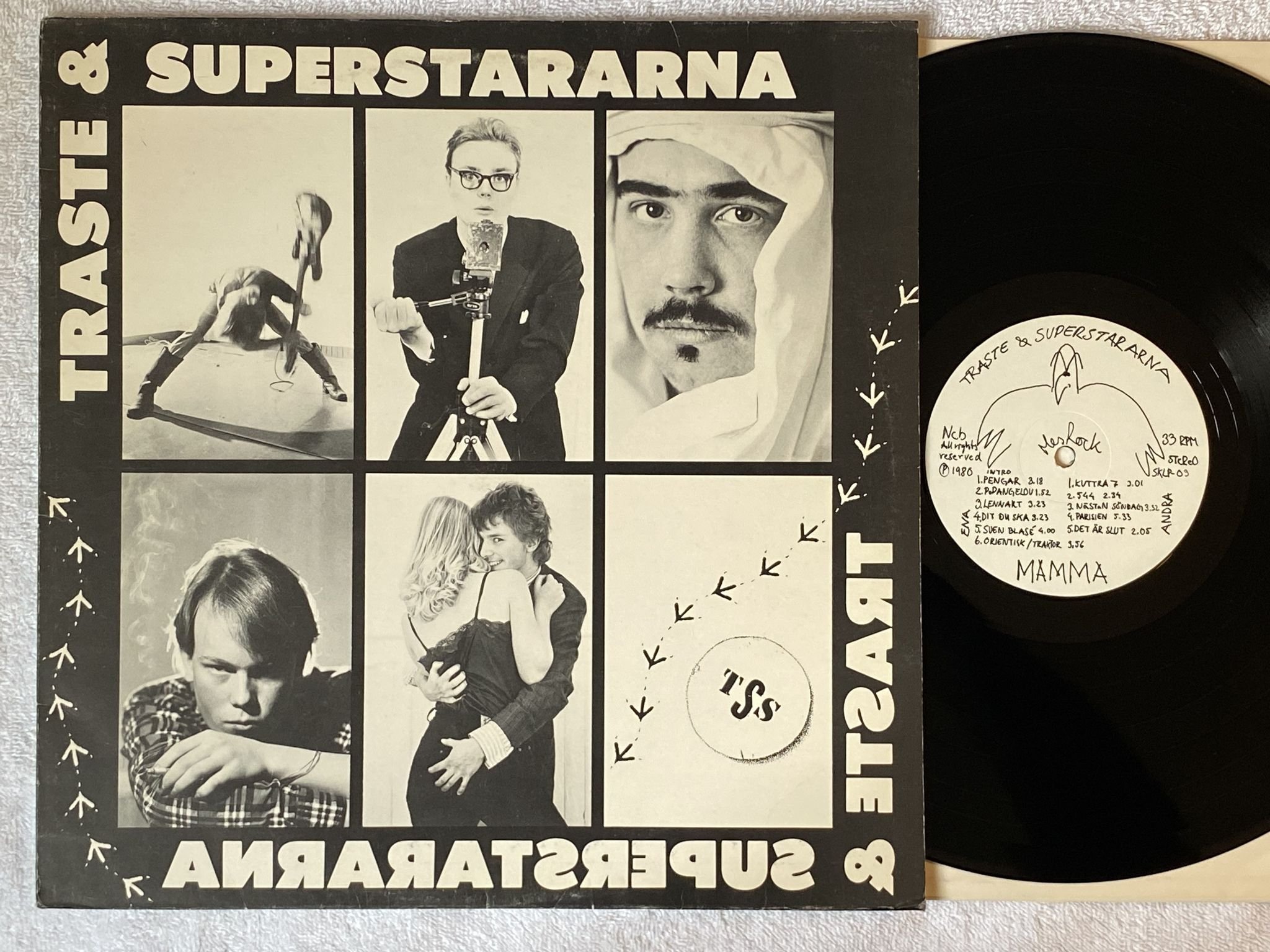 Omslagsbild för skivan TRASTE & SUPERSTARARNA s7t LP -80 Swe MAMMA SKLP-03