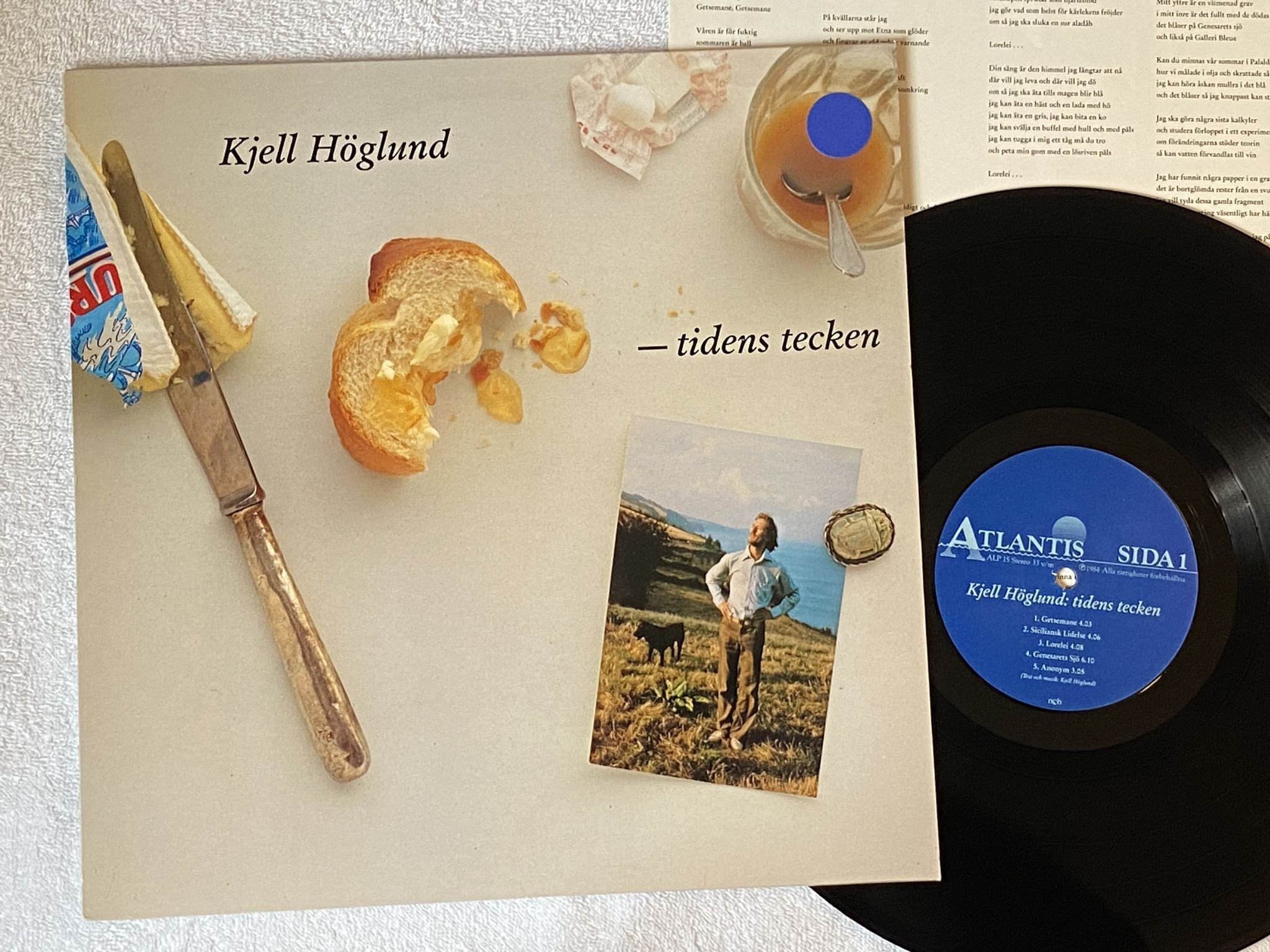 Omslagsbild för skivan KJELL HÖGLUND tidens tecken LP -84 Swe ATLANTIS ALP 15