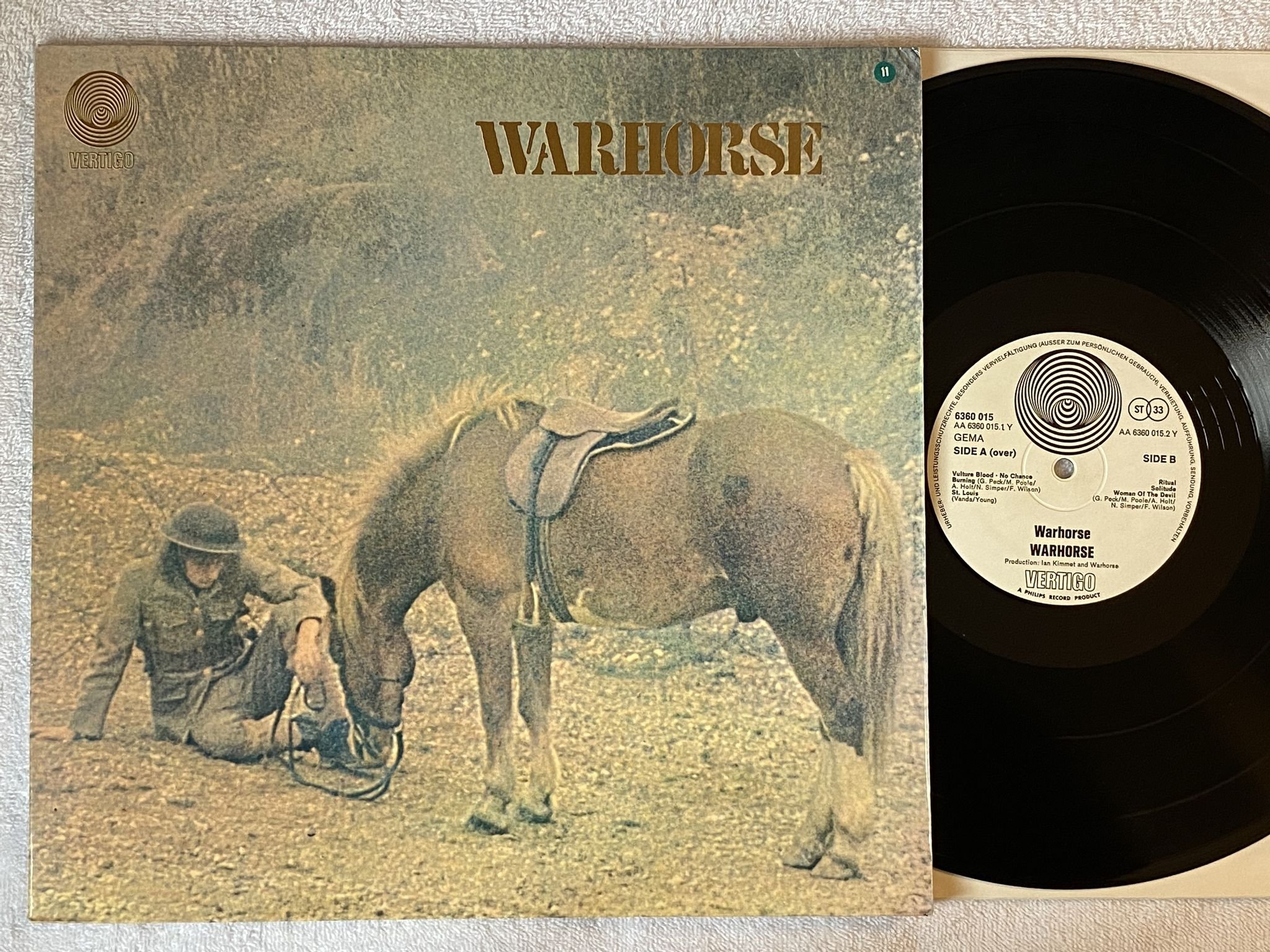 Omslagsbild för skivan WARHORSE s/t LP Ger VERTIGO 6360 015 *** PROG / PSYCH ***