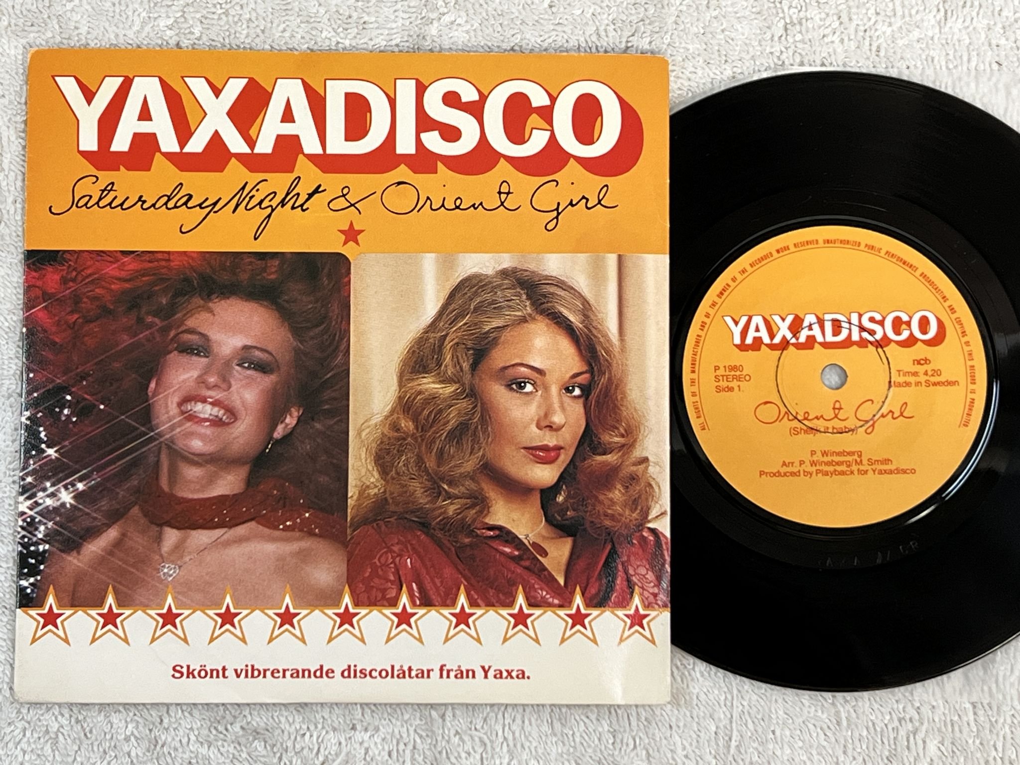 Omslagsbild för skivan YAXADISCO orient girl 7" 1980 Swe *** NICE COSMIC DISCO ***