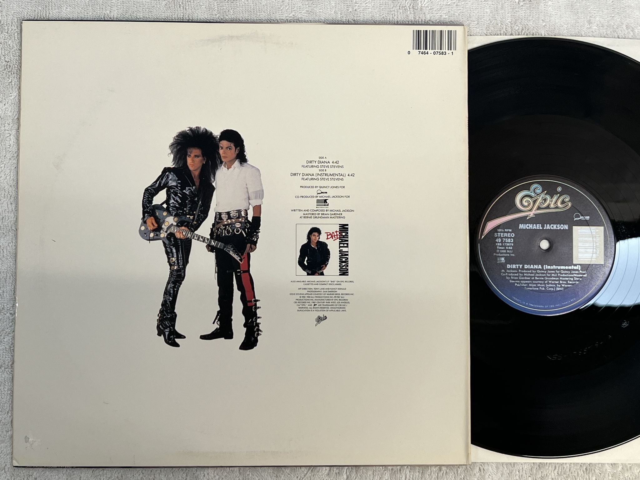 Omslagsbild för skivan MICHAEL JACKSON dirty Diana 12" -88 US EPIC 4907583