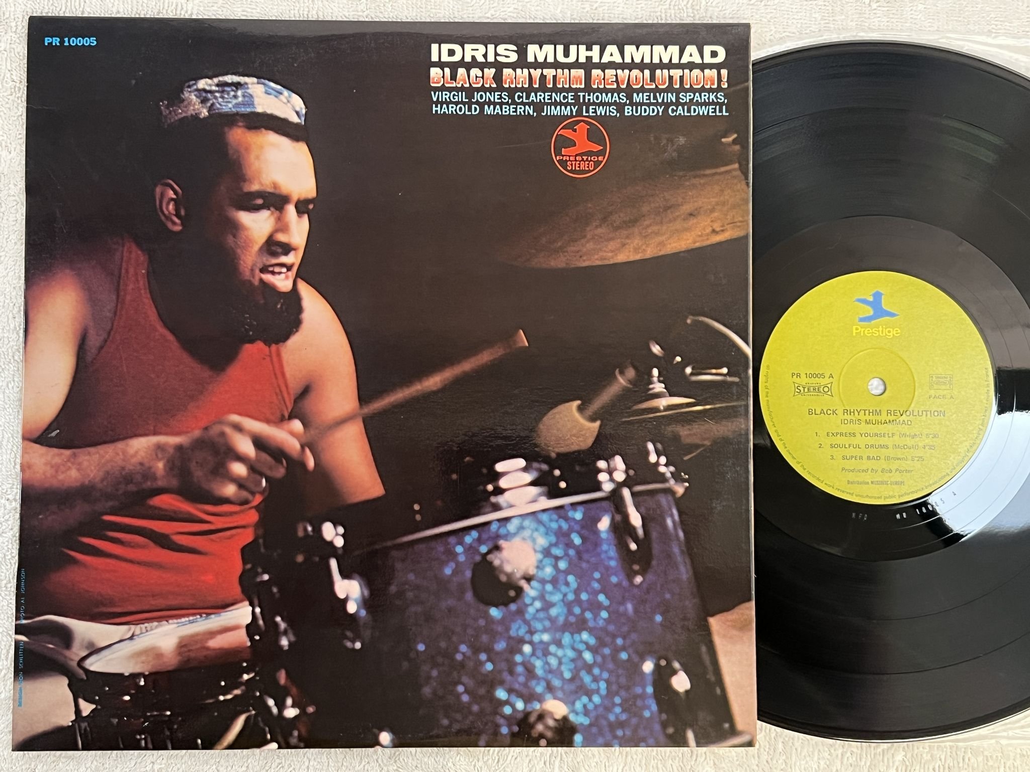 Omslagsbild för skivan IDRIS MUHAMMED black rhythm revolution LP -71 Fra PRESTIGE PRST-10005 soul-jazz