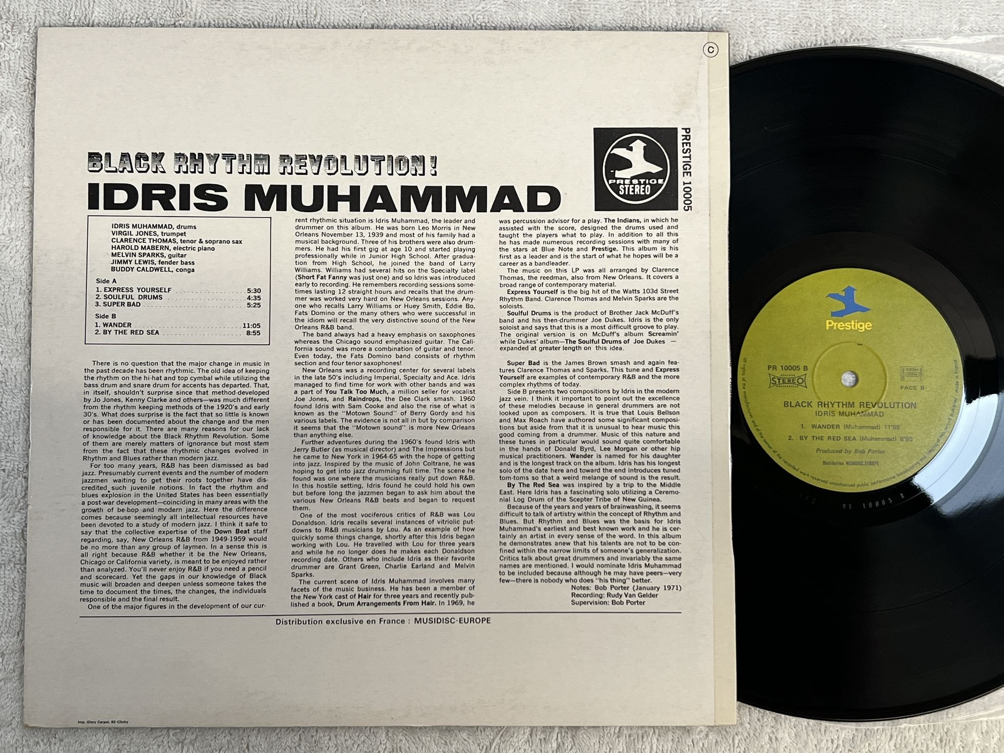 Omslagsbild för skivan IDRIS MUHAMMED black rhythm revolution LP -71 Fra PRESTIGE PRST-10005 soul-jazz