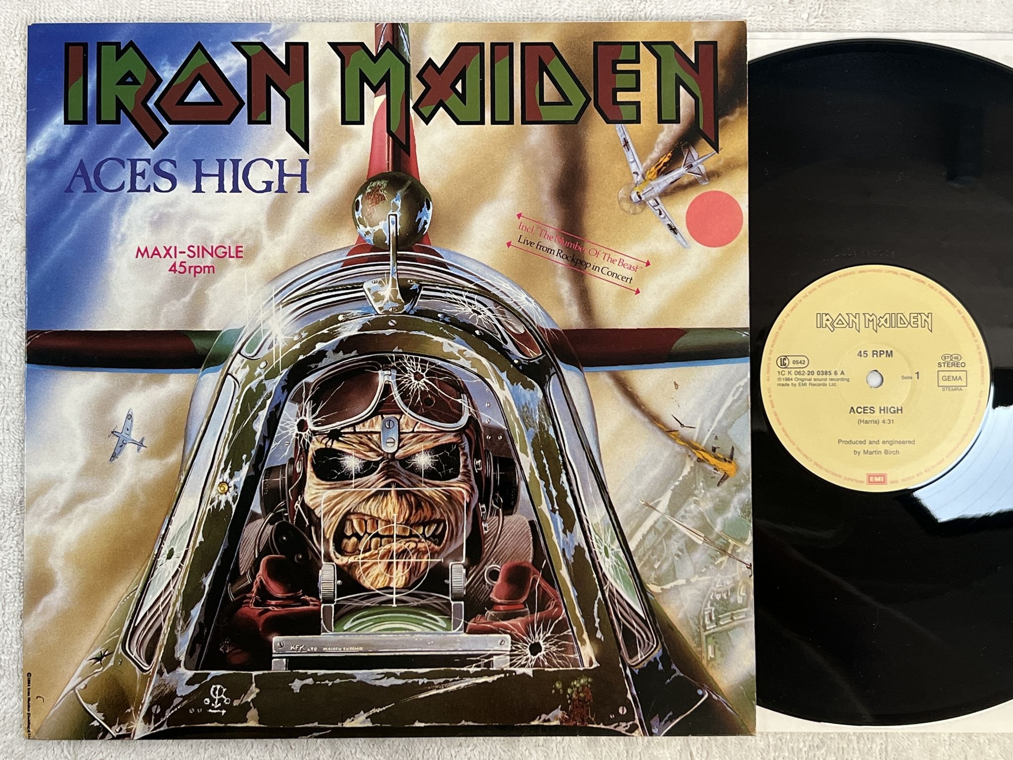 Omslagsbild för skivan IRON MAIDEN wasted years 12" -84 Hol EMI 1C K 062-2003856