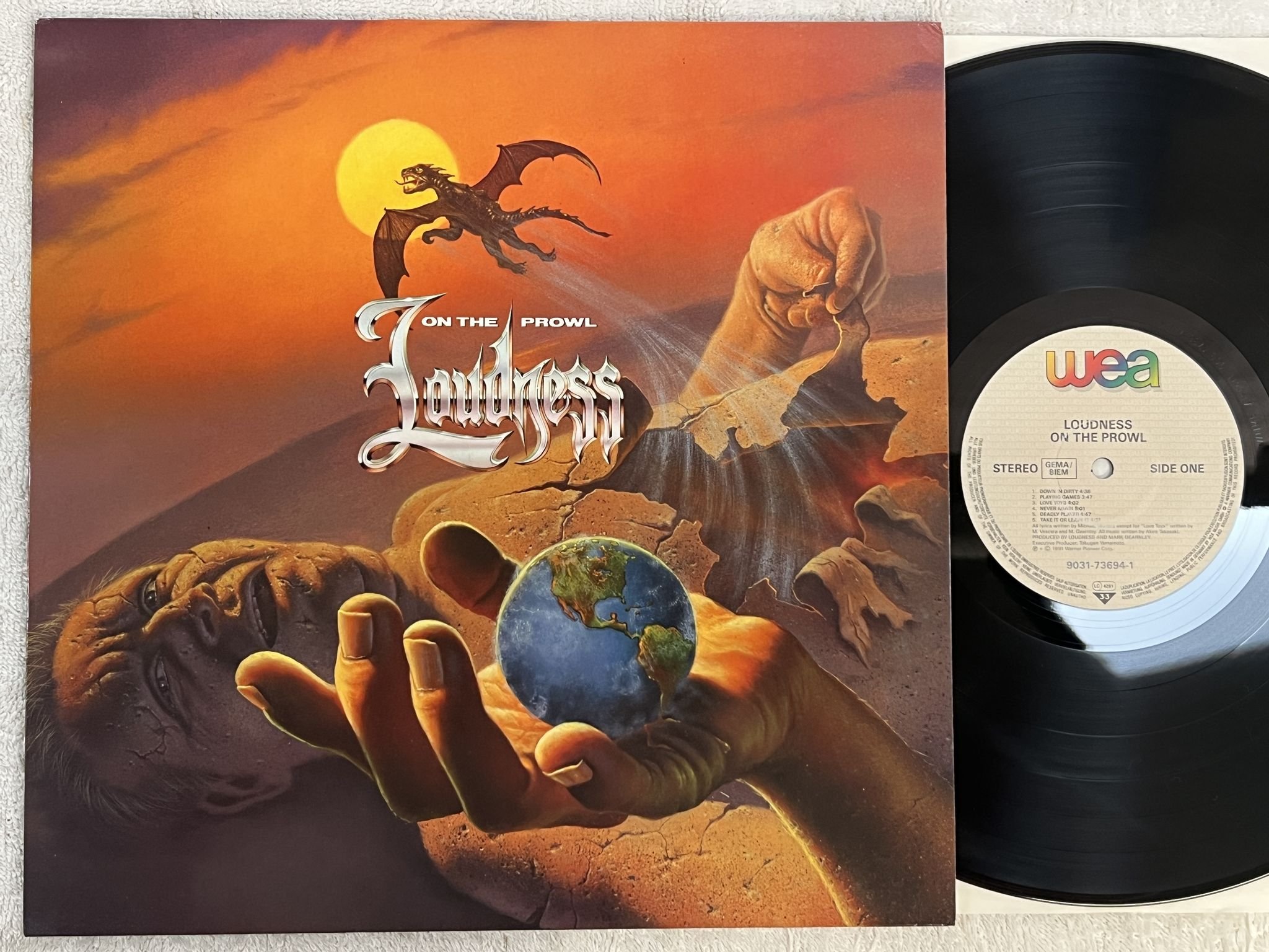 Omslagsbild för skivan LOUDNESS on the prowl LP -91 Ger WEA 9031-73694-1