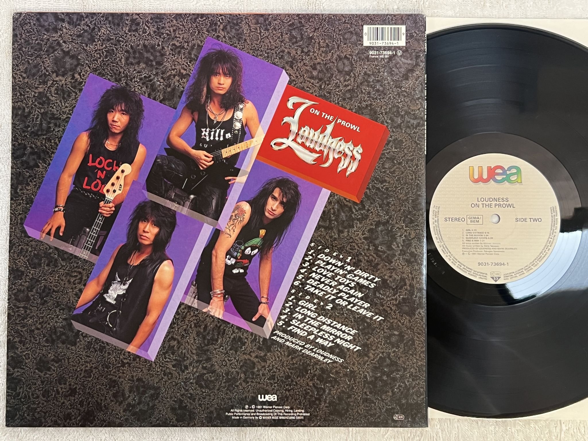 Omslagsbild för skivan LOUDNESS on the prowl LP -91 Ger WEA 9031-73694-1